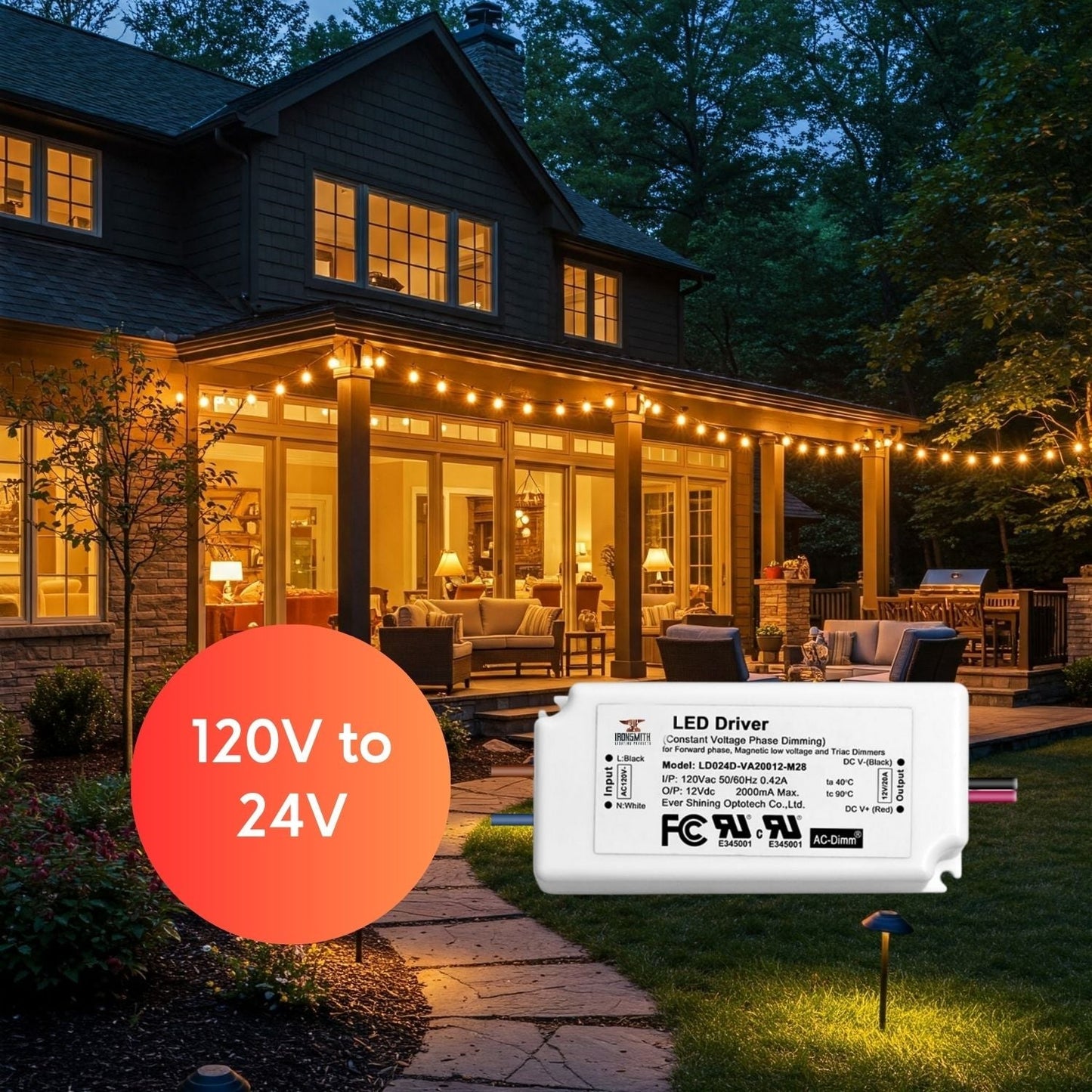 120V -24V 24W | LED-ljusstyrning med Triac-dämpning