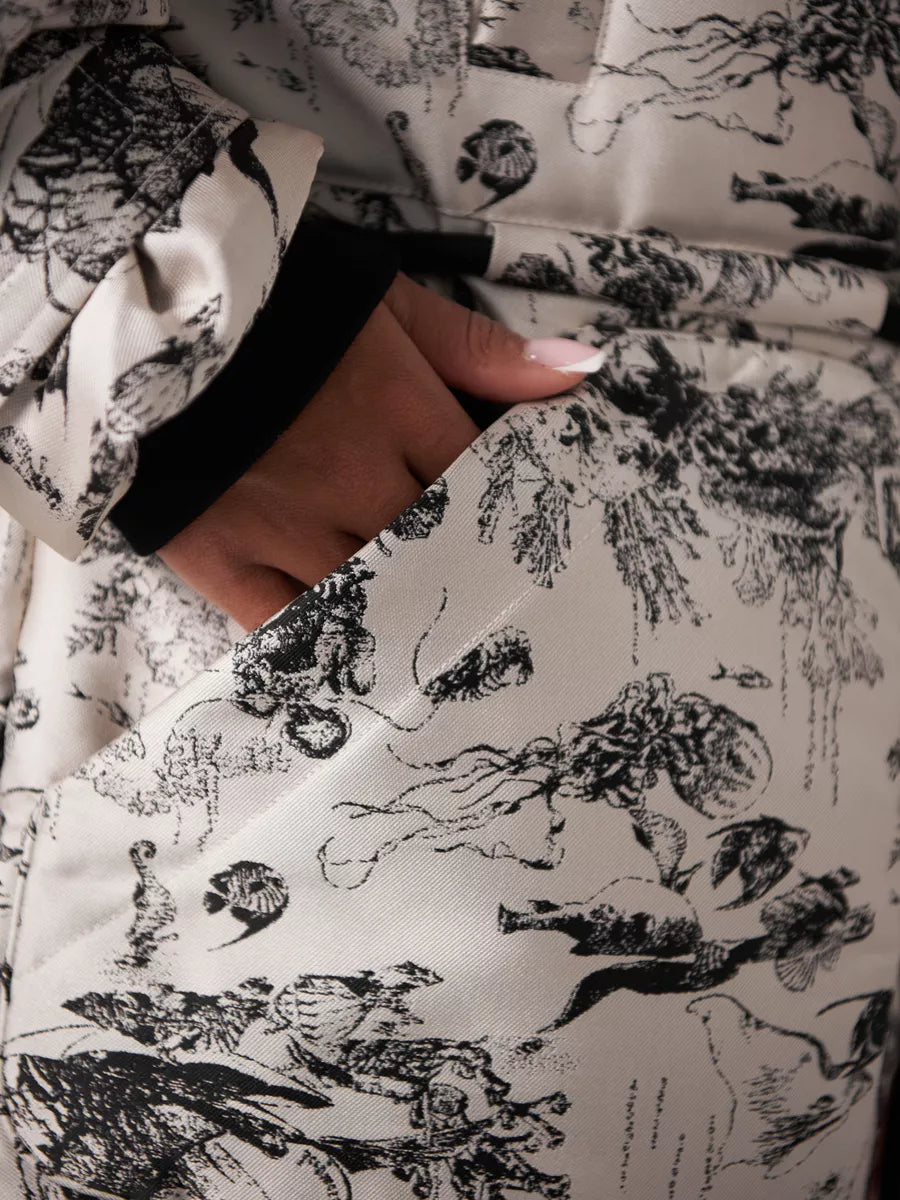 Monochrom Jacquard Daunenmantel