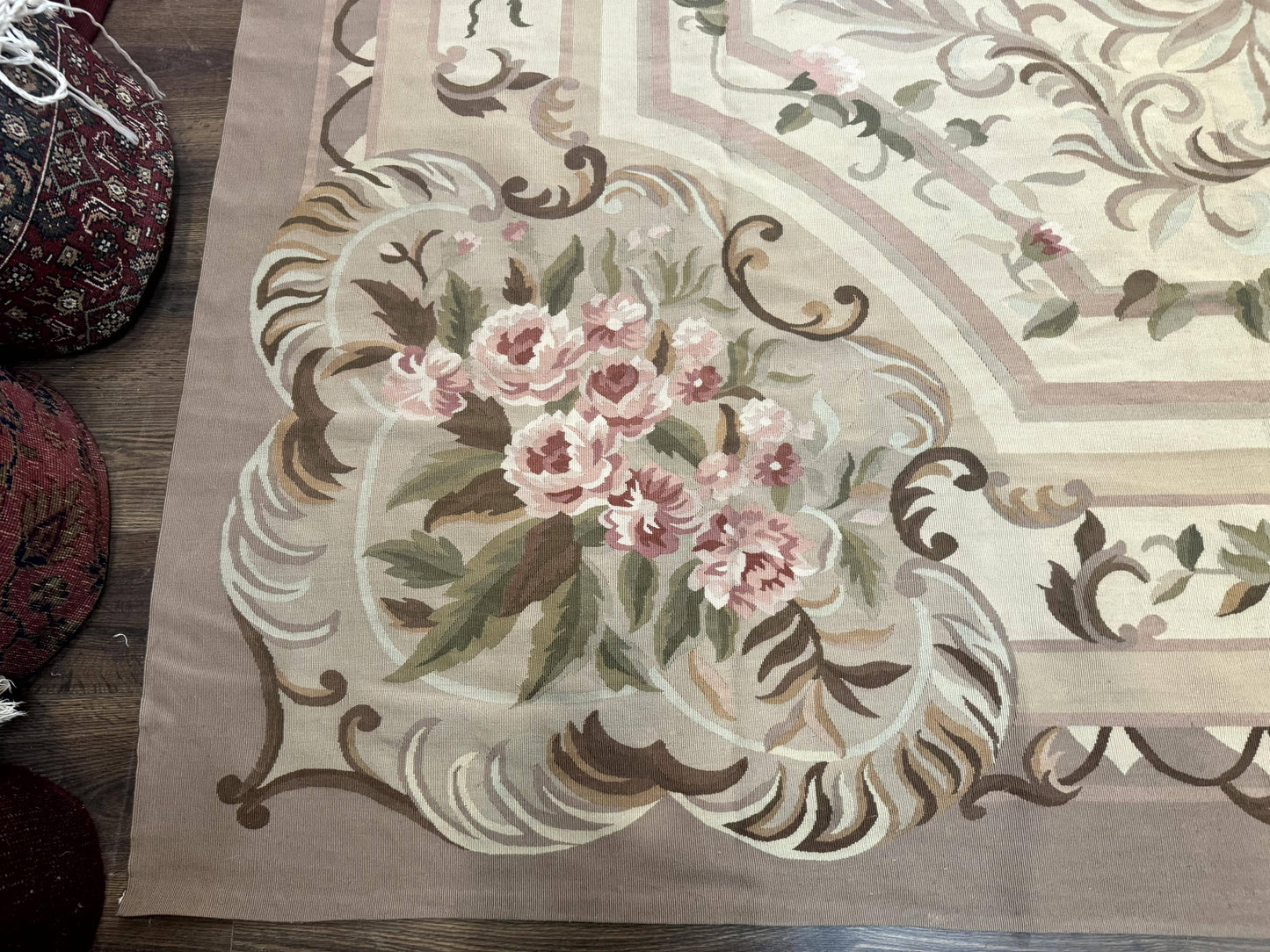 Palace Sized Aubusson Rug 13 x 20, Flatweave Aubusson Weave, Oversized Rug, European French Elegant Design