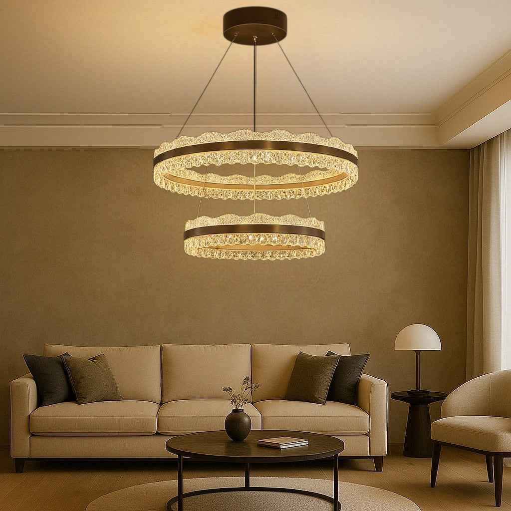 2-Tier Chandelier | Elegant Design with Dimmable LED Lighting 2