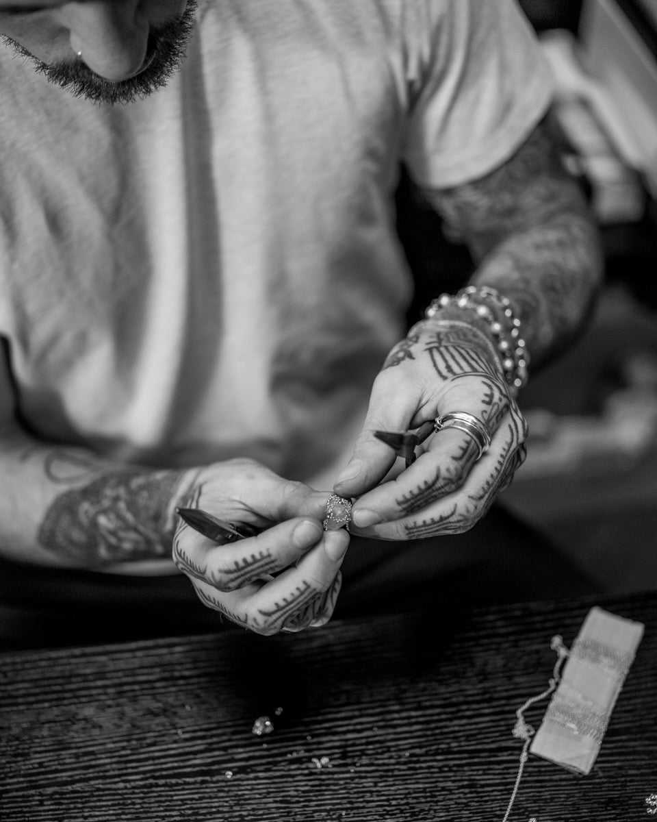 Caged Gold Brass Sphere Necklace