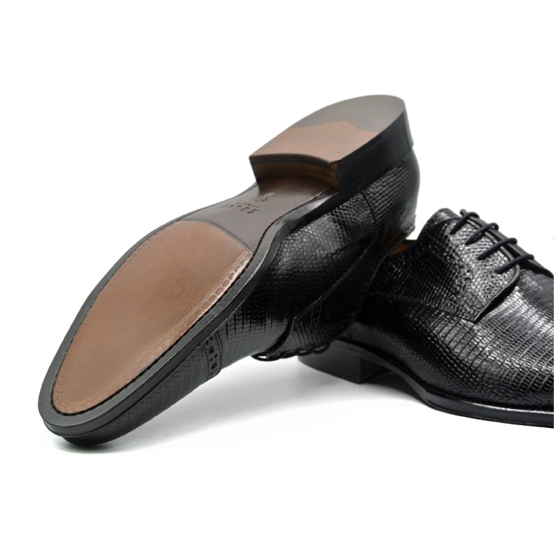 24-526-BLK GIOVANNI Teju Lizard Stringate, Nero
