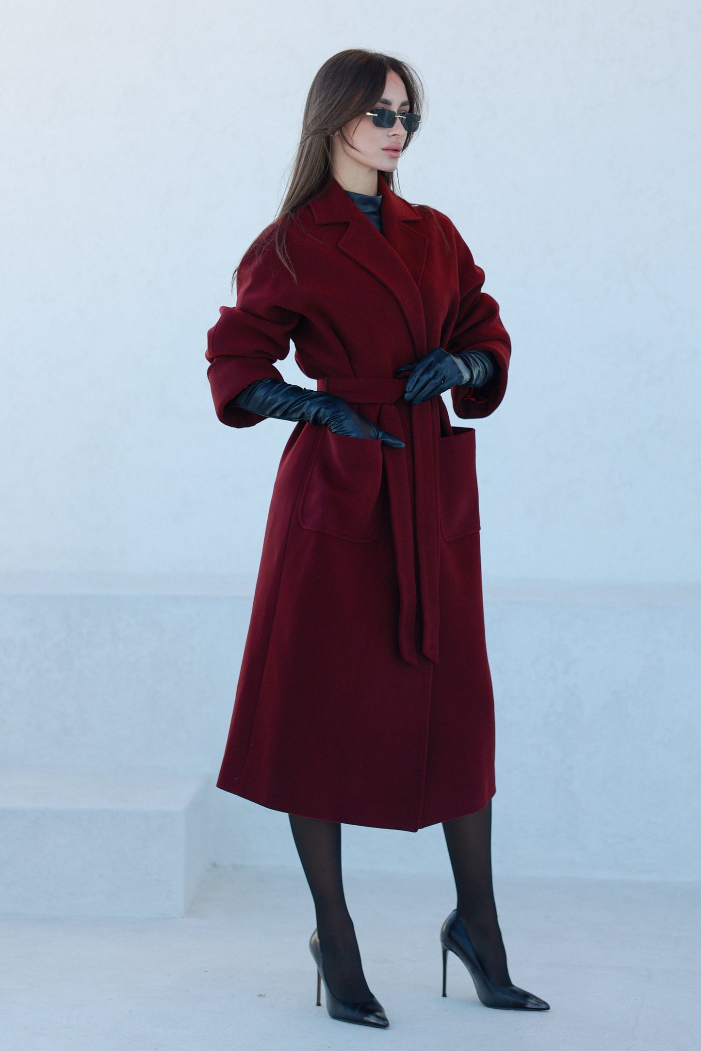 Cappotto lungo in misto lana e cashmere Angelina