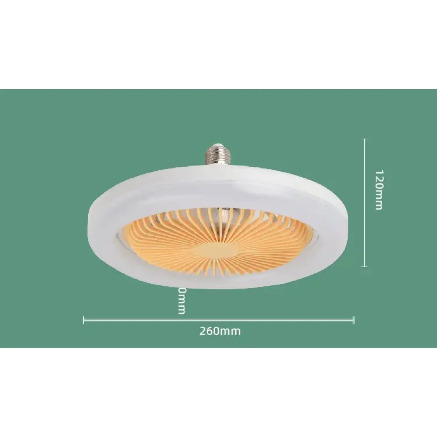26CM fjärrkontroll LED-lampa och fläkt - takfläkt med E27-lampa