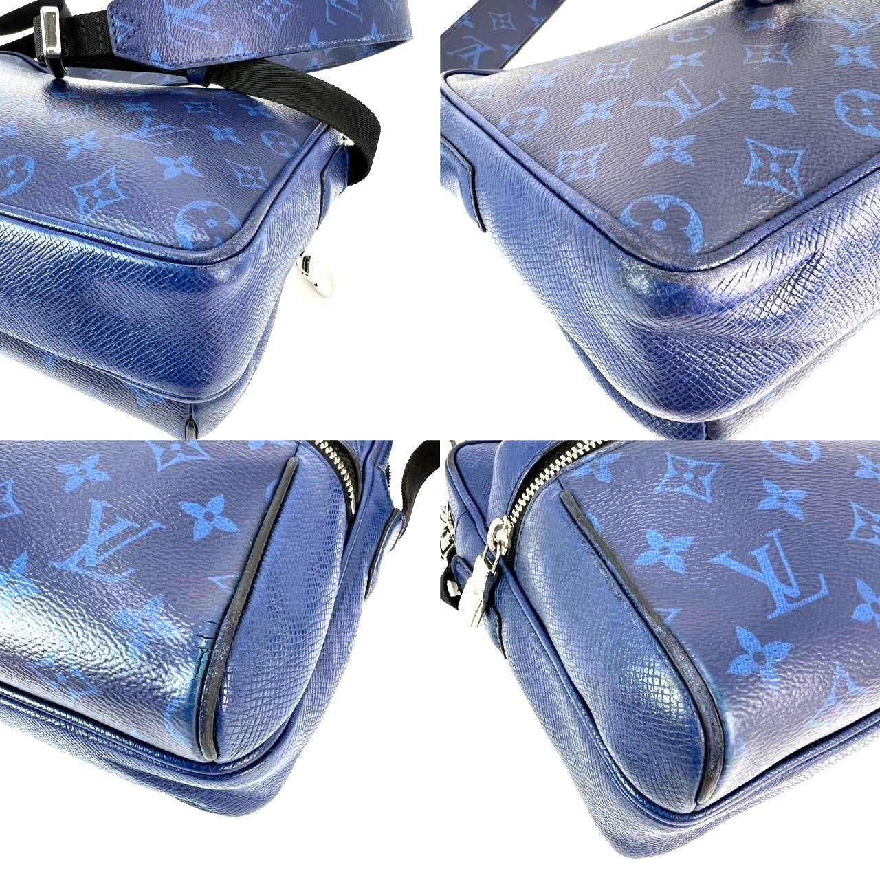 LOUIS VUITTON Taigarama Outdoor Blue Messenger Bag