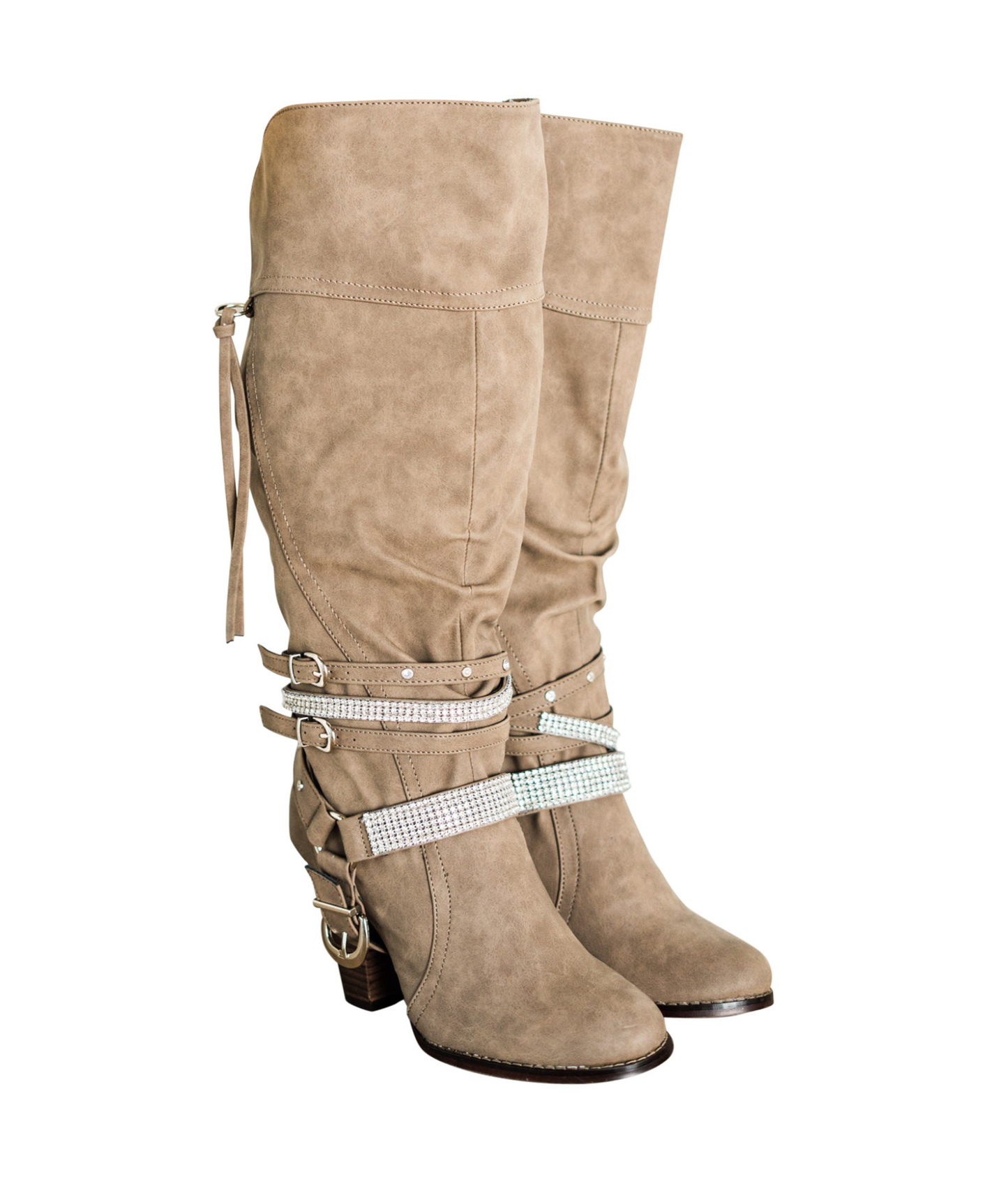 Kozaki Stacey w kolorze taupe