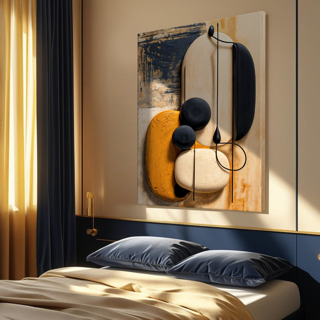 Arredamento da parete armonia astratta arancione