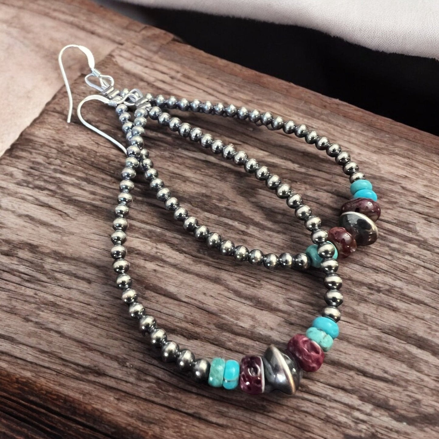 Orecchini a goccia da 3 mm Perle in argento sterling con ostrica spinosa viola