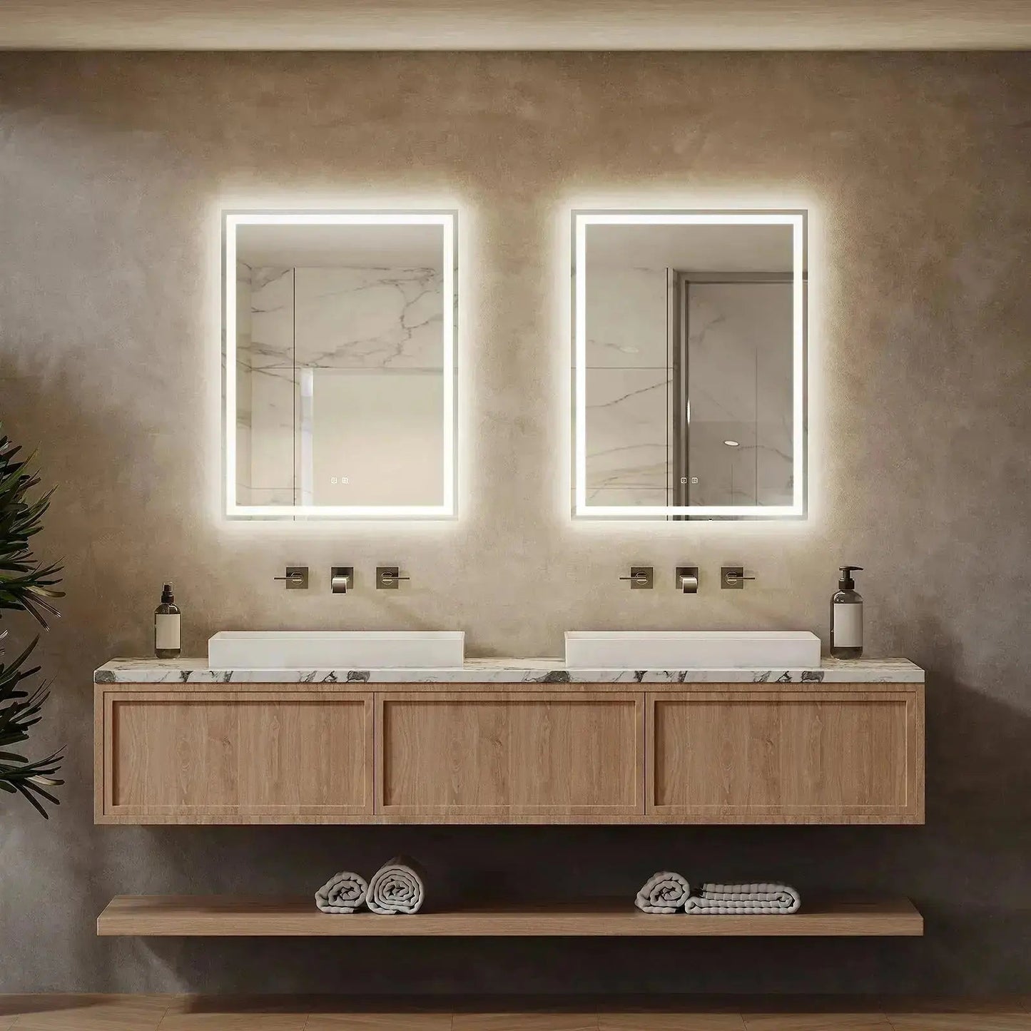 Compacte Center Glow LED-badkamerspiegel
