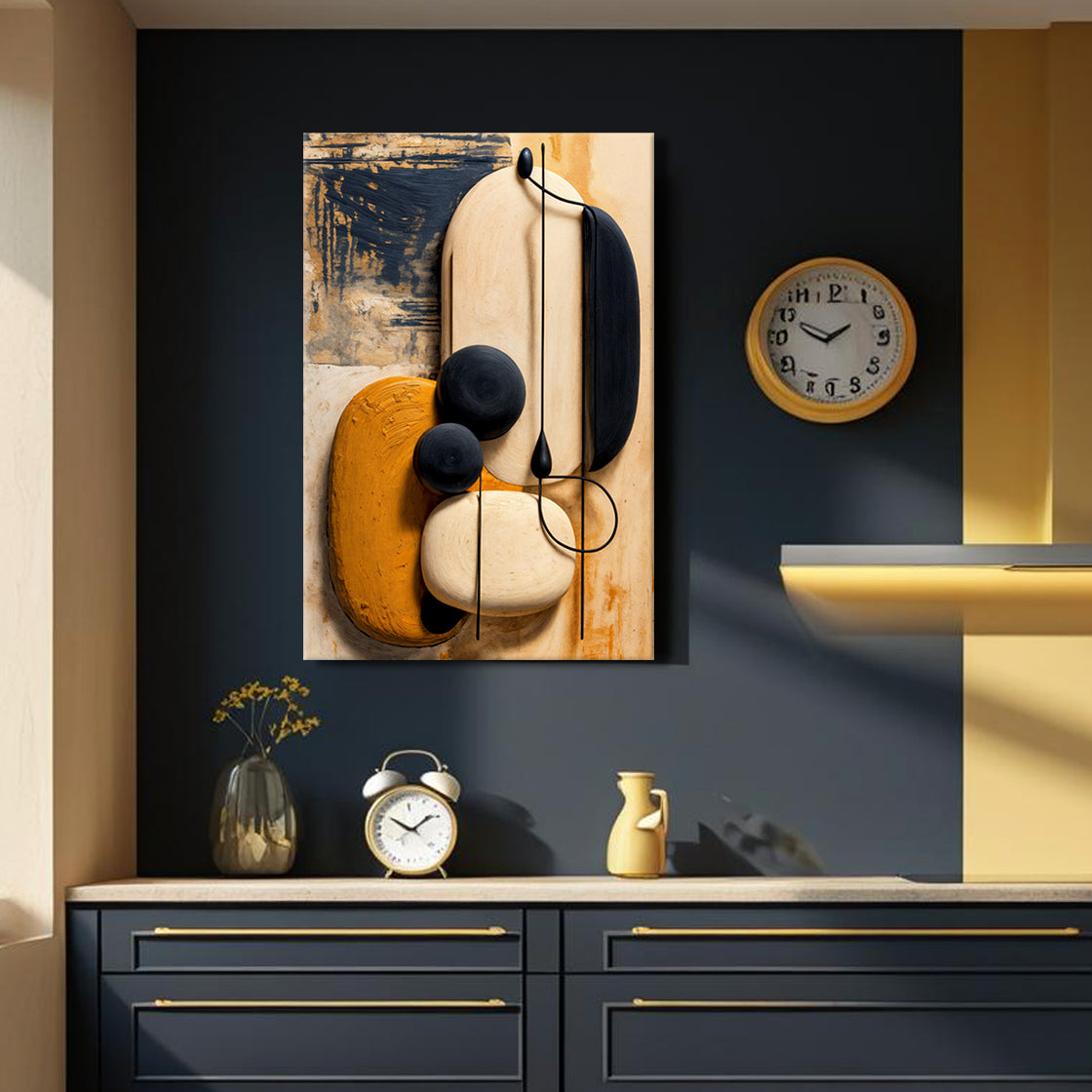 Arredamento da parete armonia astratta arancione