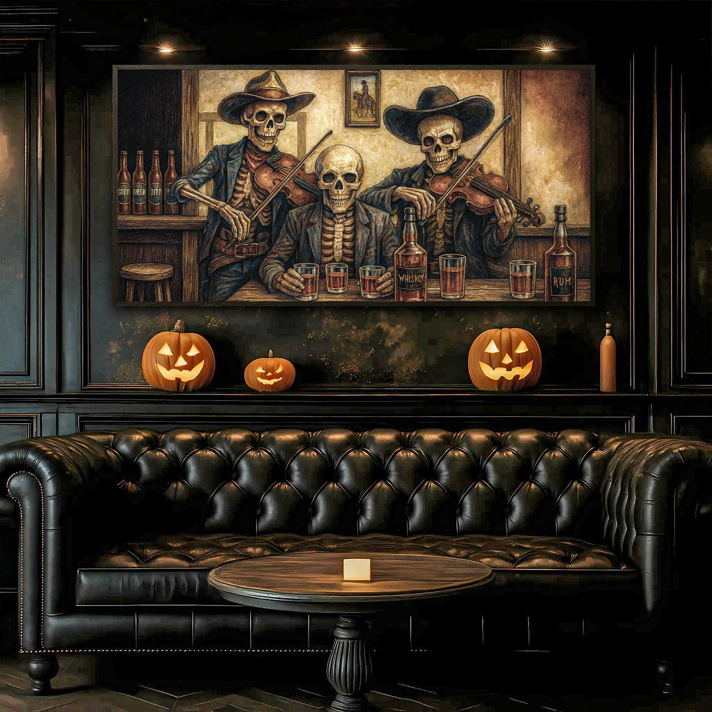 Scheletri da cowboy Arte da parete western per bar