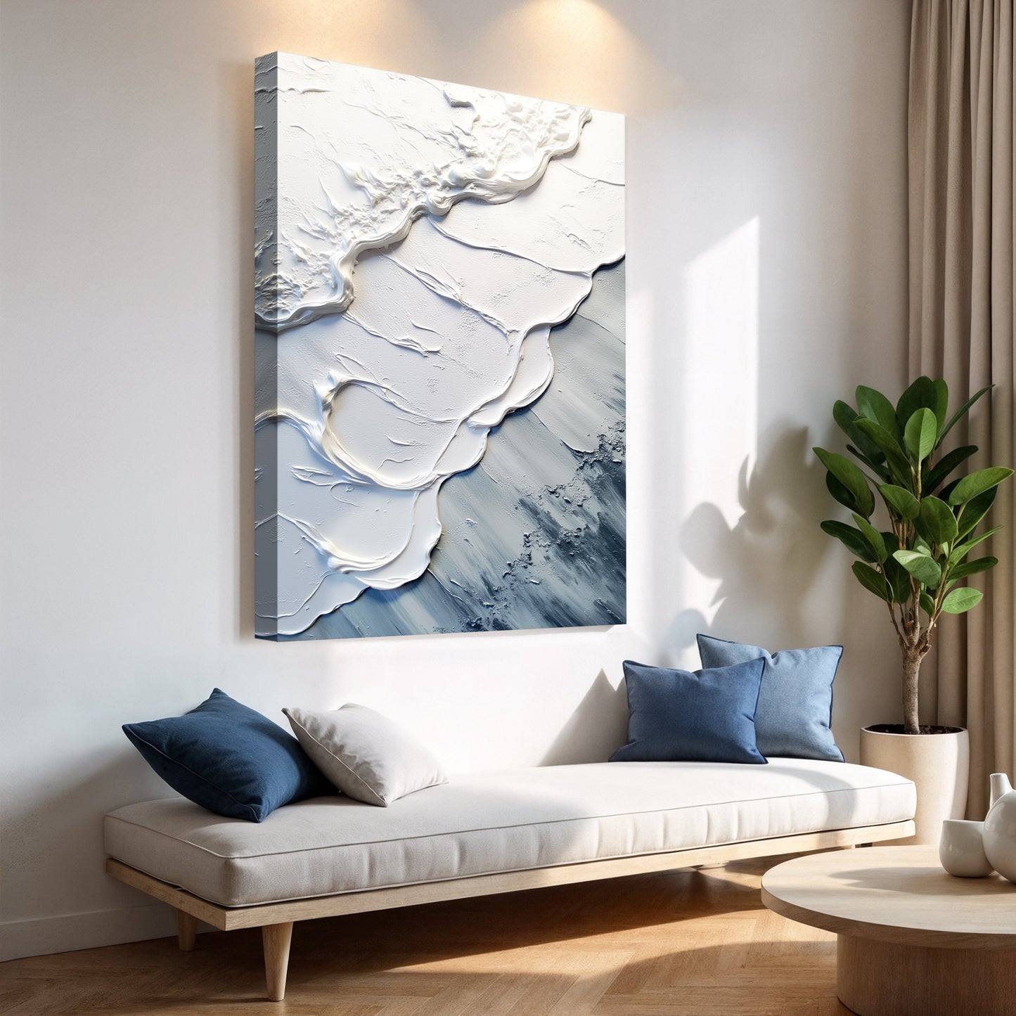 Arte da parete a impasto onda minimalista astratta II