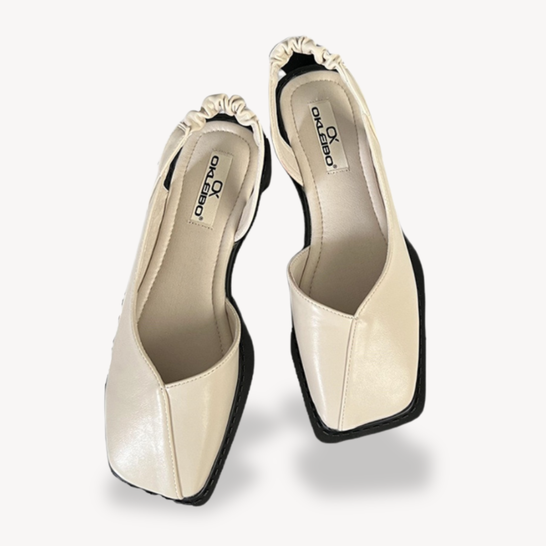 Quadratische Zehen Sling Back Sandale