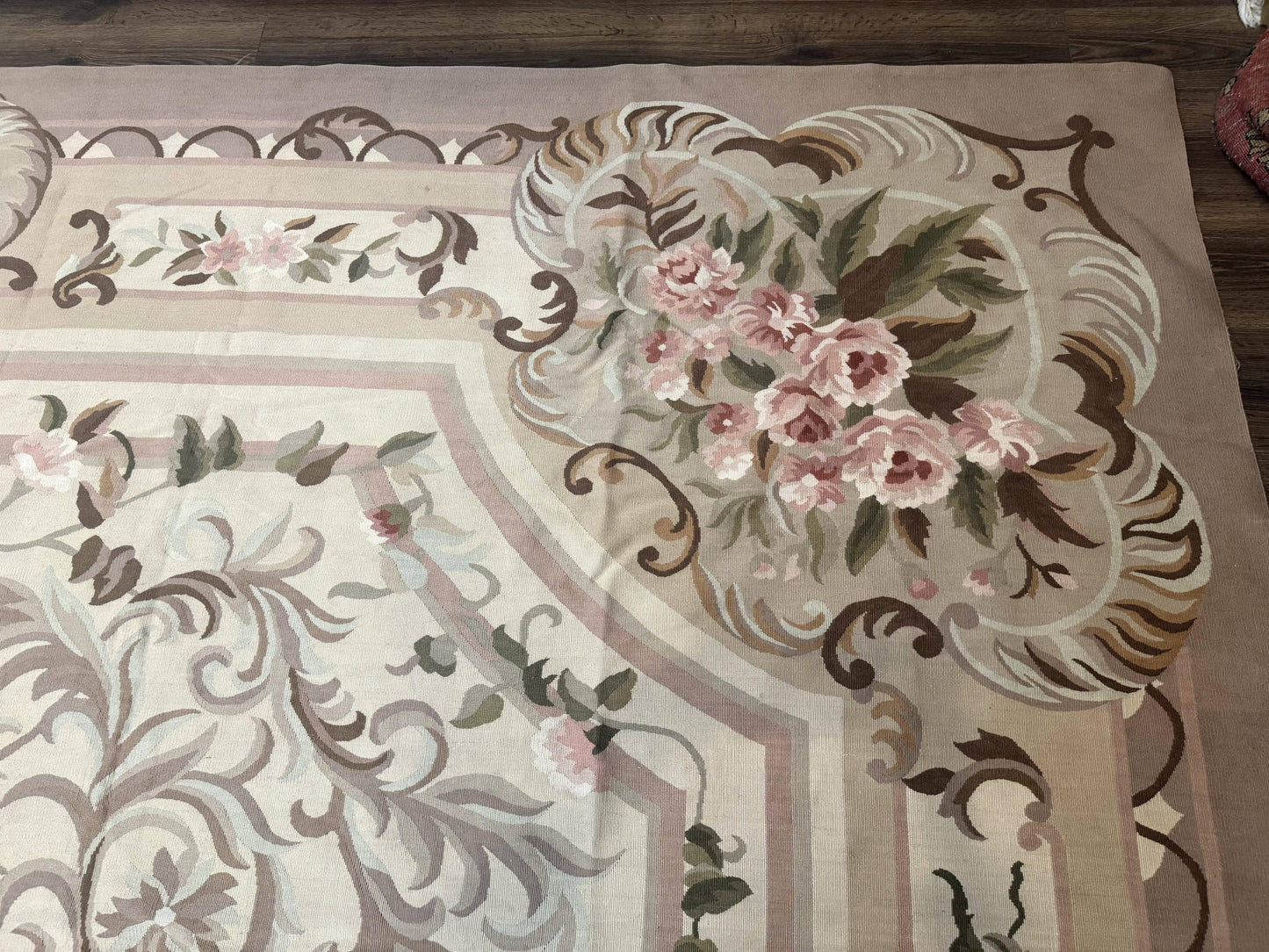 Palace Sized Aubusson Rug 13 x 20, Flatweave Aubusson Weave, Oversized Rug, European French Elegant Design