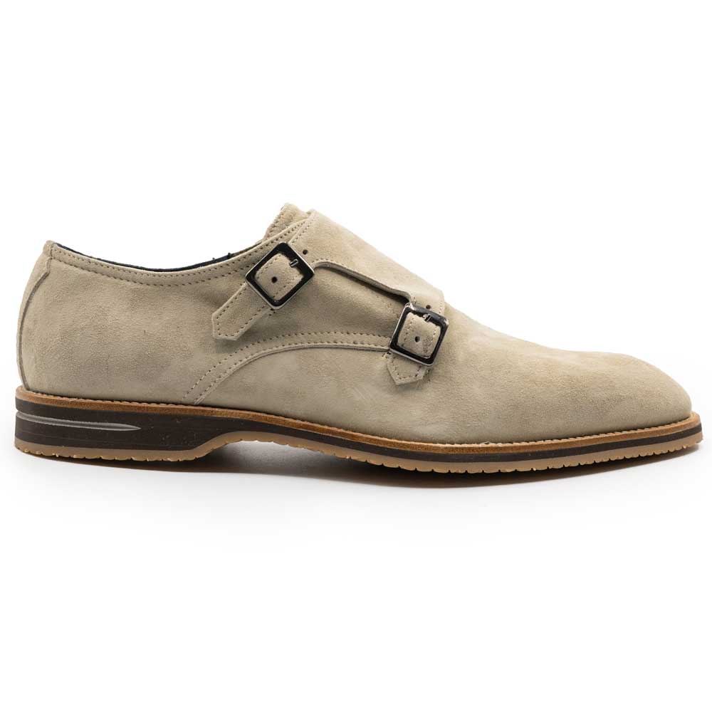 56-105-SND LEGERRA Monkstrap in pelle scamosciata di capra, sabbia