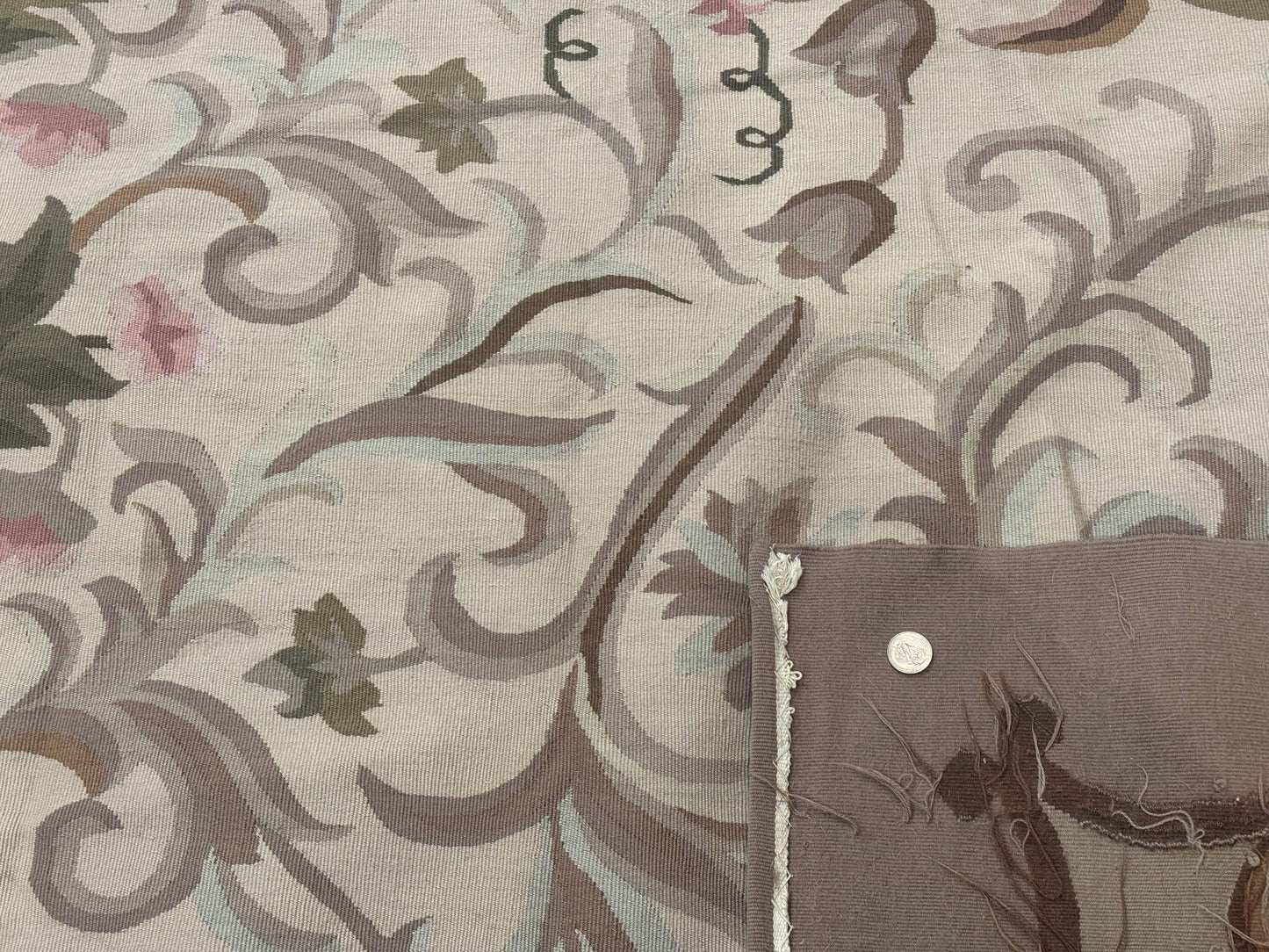 Palace Sized Aubusson Rug 13 x 20, Flatweave Aubusson Weave, Oversized Rug, European French Elegant Design
