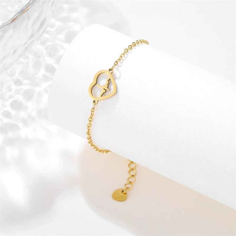 Women's ECG Titanium Steel Bracelet - Stylish Health Accessory in Gold and Silver for Women