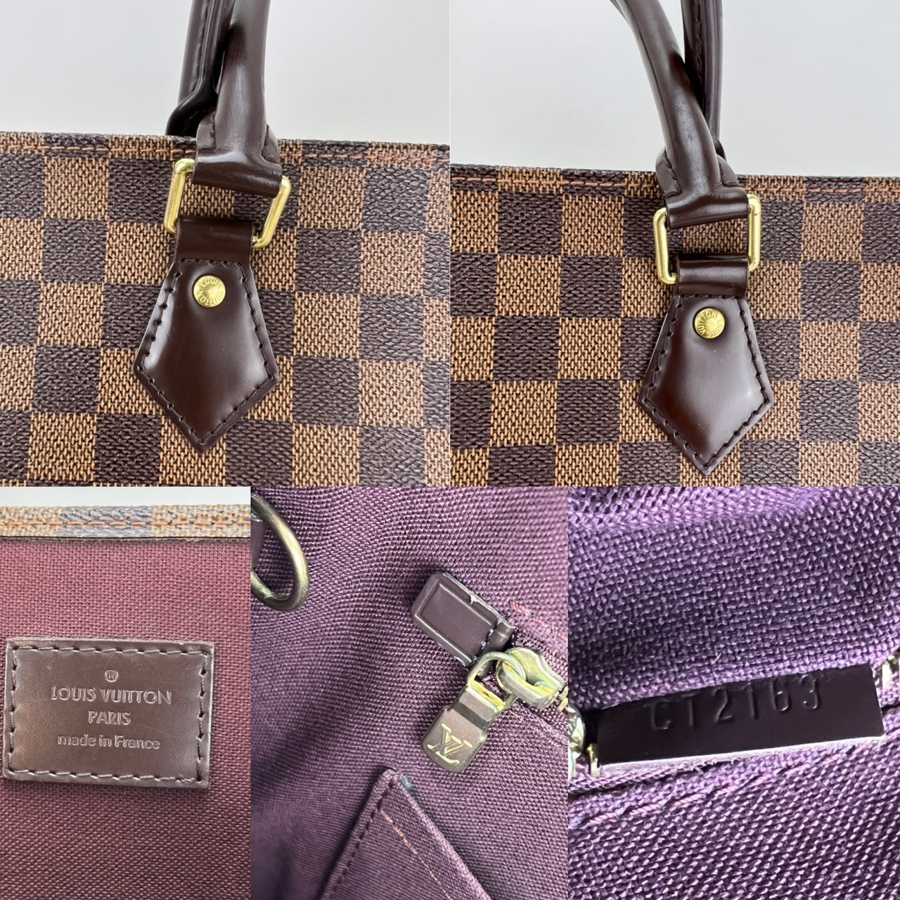 Louis Vuitton Sac Plat Brown Damier Ebene Canvas Shopping Tote Bag