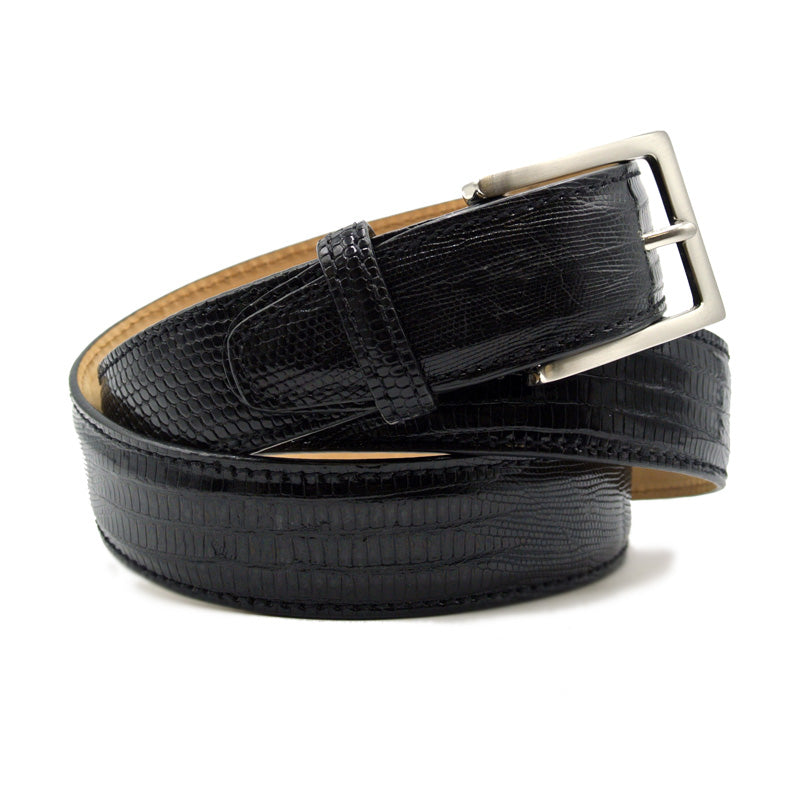 CINTURA TEJU LIZARD 74-350-BLK, Nero