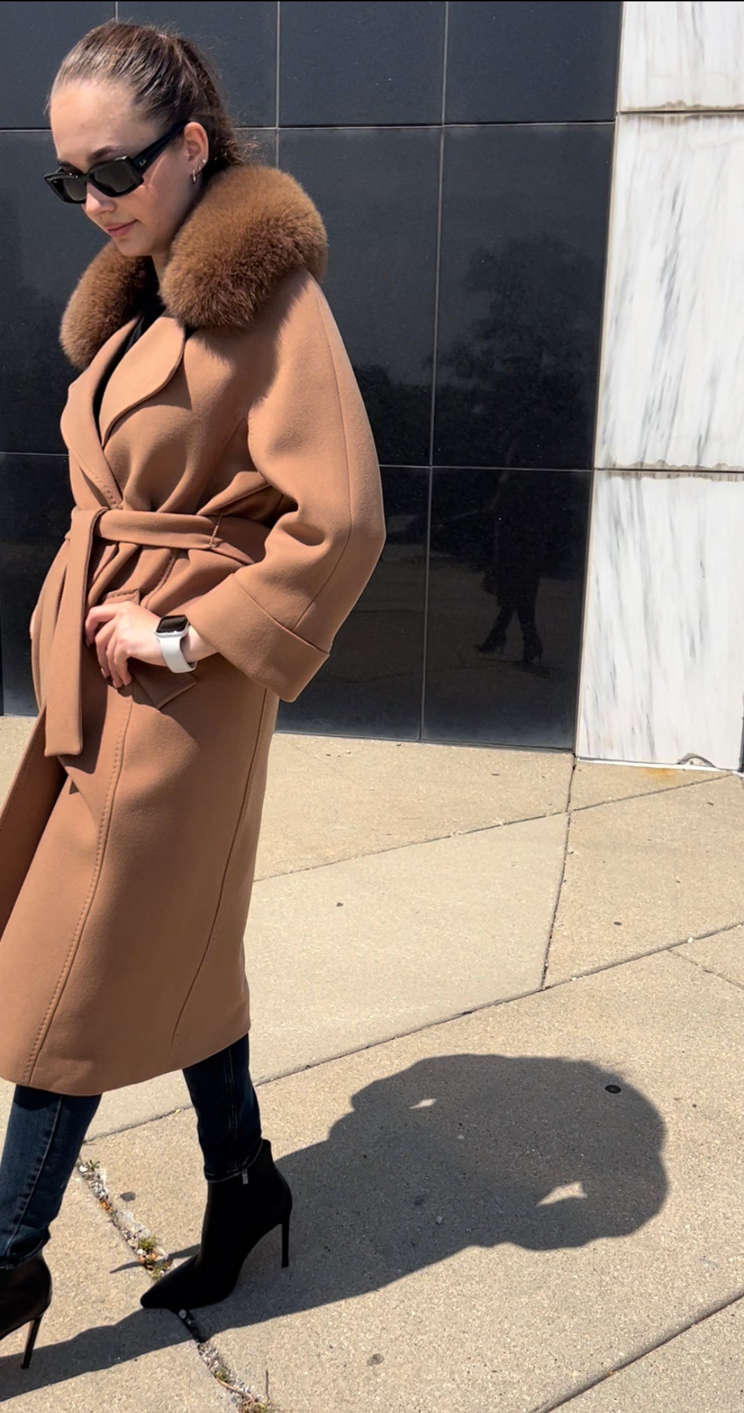 Manteau en laine cachemire sur mesure véritable Polar Fox