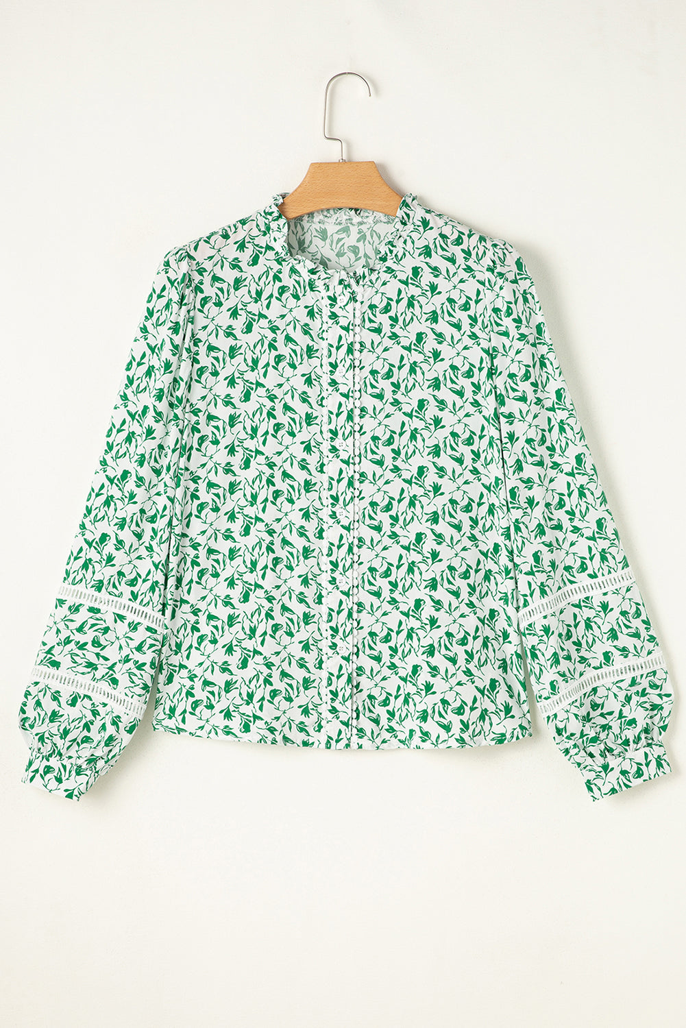 Melanie Spitzenbluse mit floralen Puffärmeln