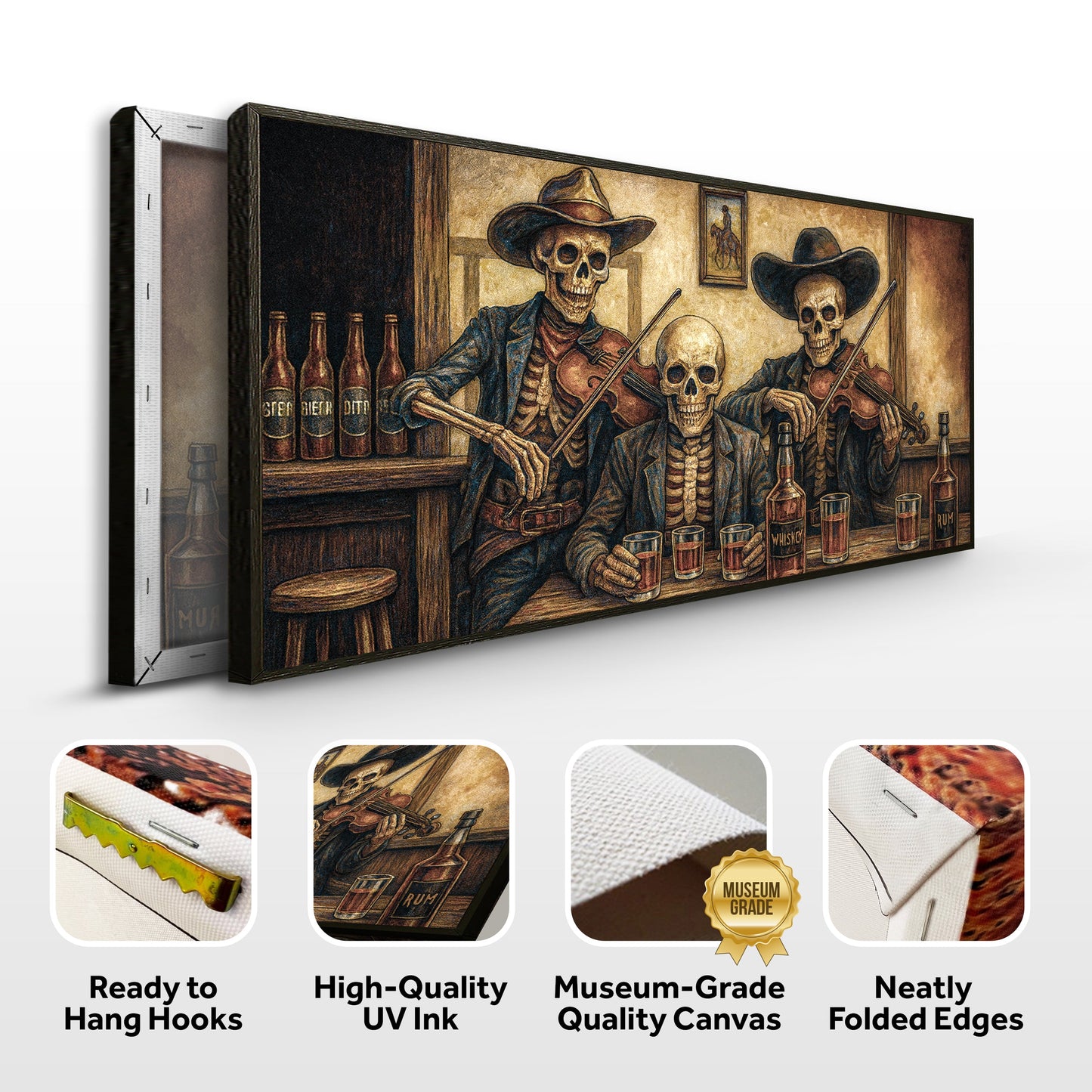Scheletri da cowboy Arte da parete western per bar