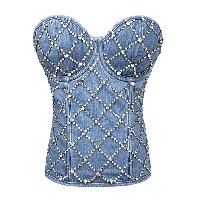 Rhinestone Cowgirl Denim Vest