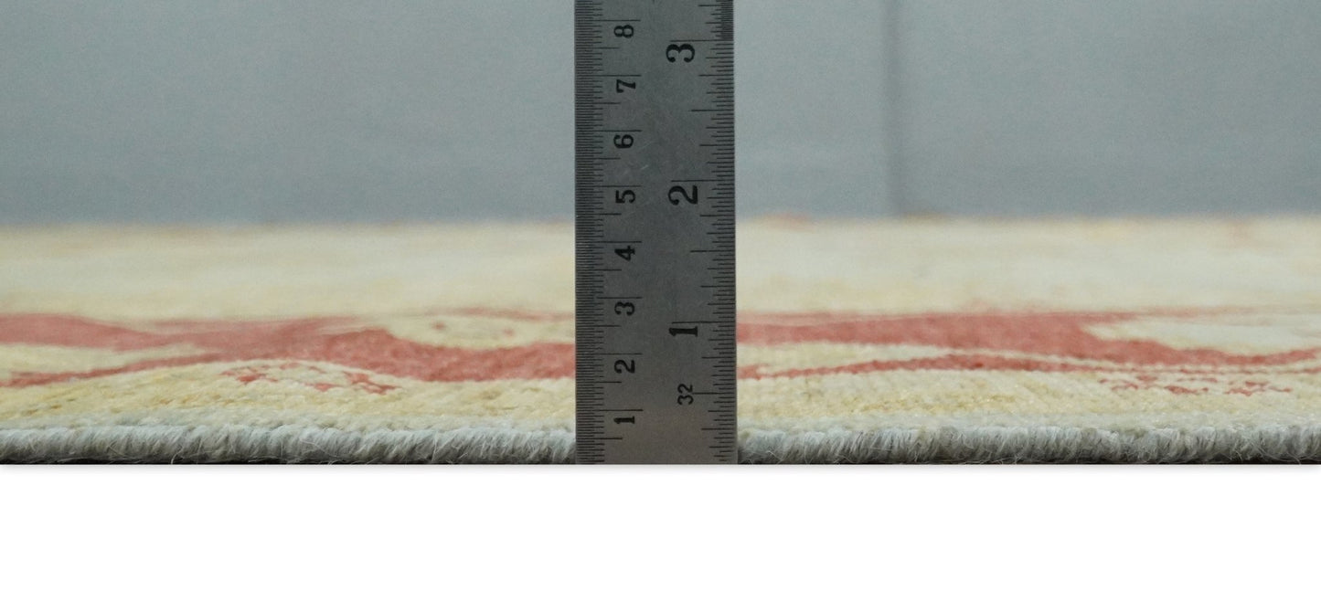 8x10 Fine Hand Knotted Beige and Rust Traditional Vintage Persian Antique Wool Rug | AGR36