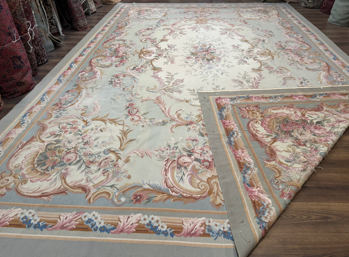 Palace Size Aubusson Rug 11x16, Large Aubusson Carpet