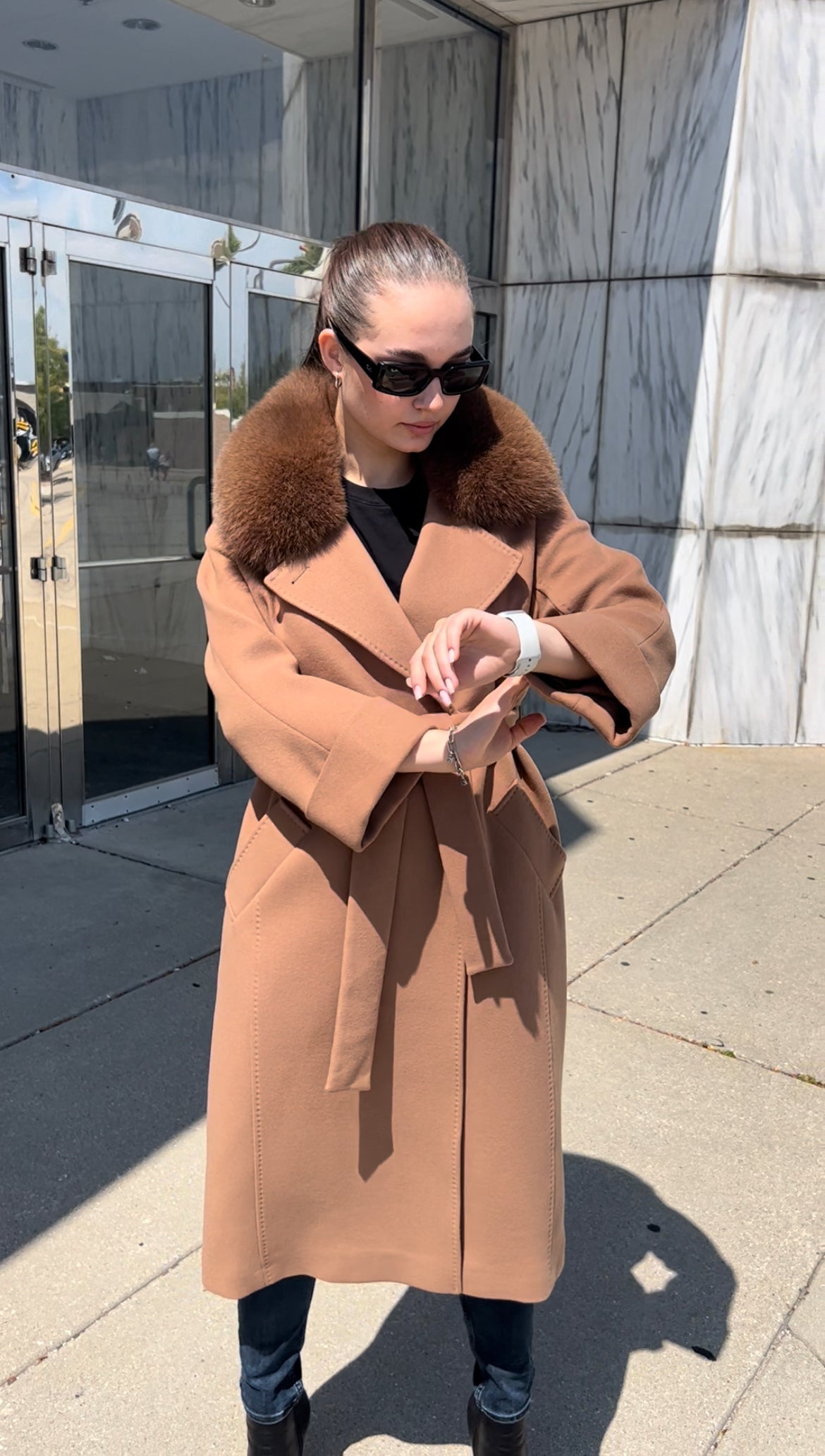 Manteau en laine cachemire sur mesure véritable Polar Fox