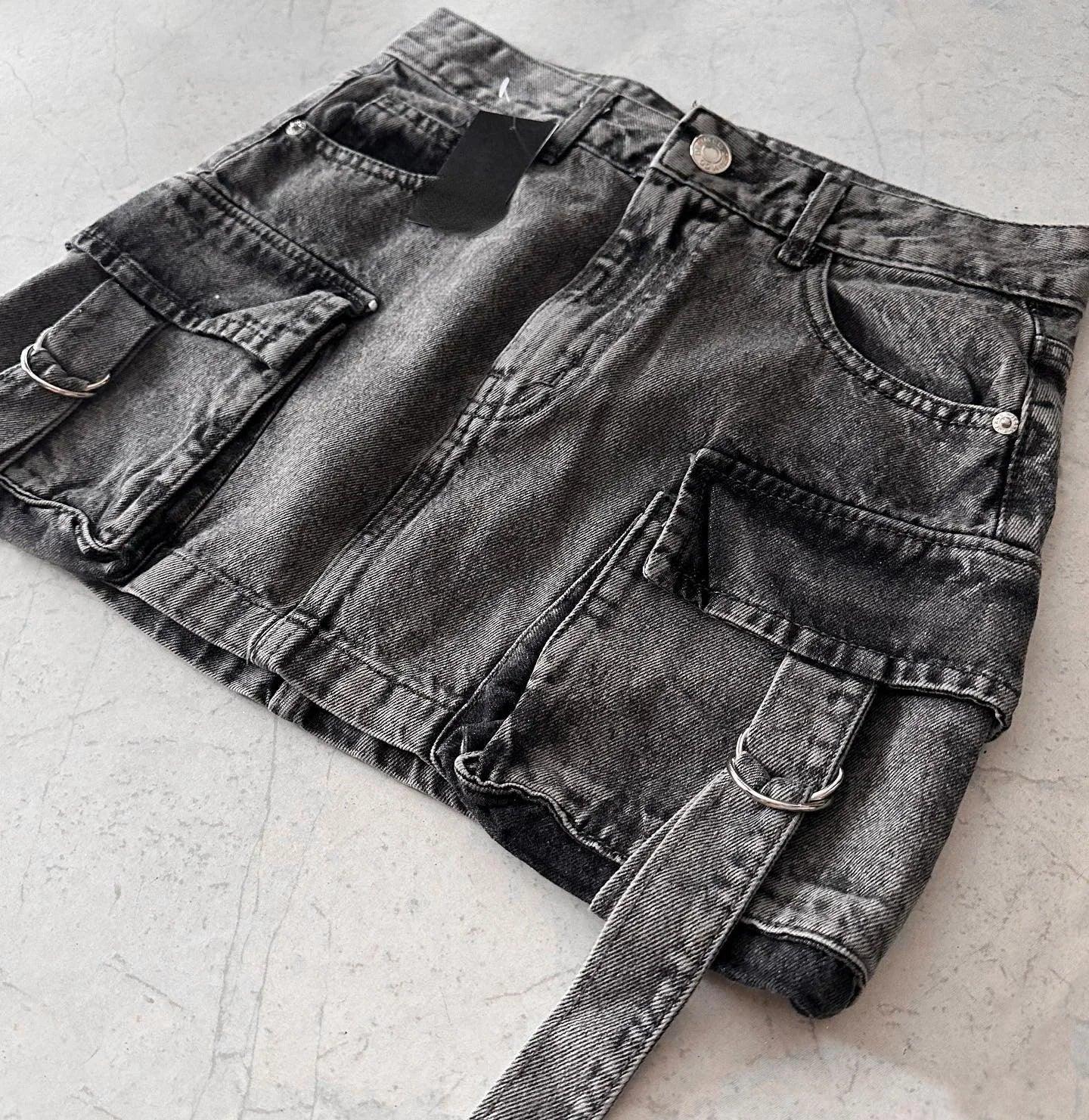 A-Line Denim Mini Skirt | Multi-Pocket Design for Stylish Utility 6