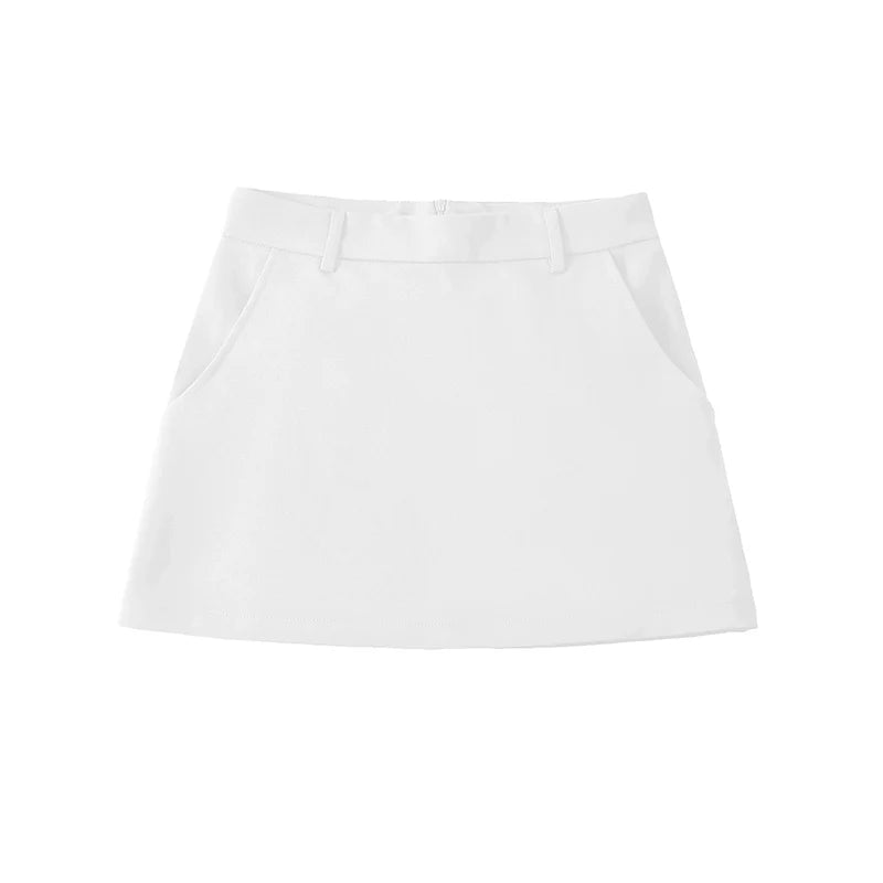 A-Line Mini Skirt with Pockets | Structured Fabric for Versatile Styling 4