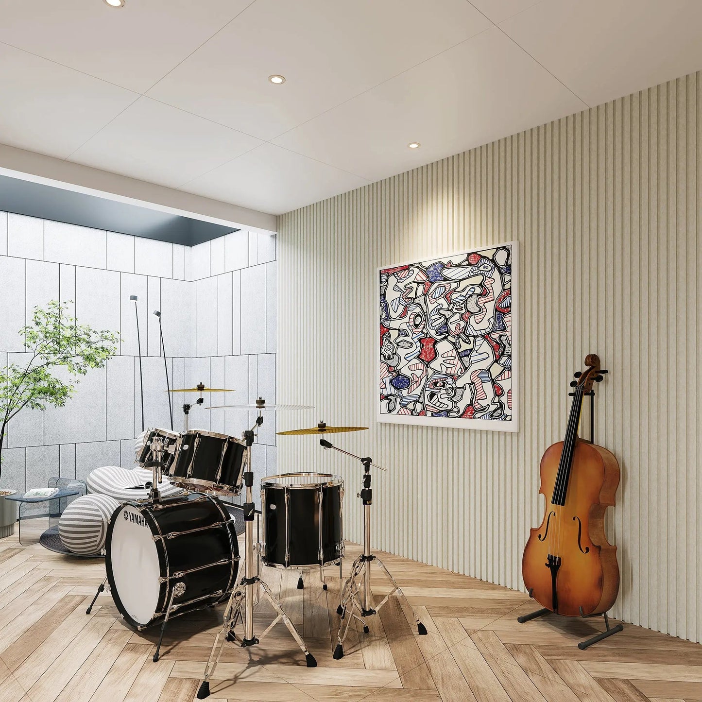 Akustisk 100% polyester veggpanel, 48x24x0.7 lydtette veggpaneler