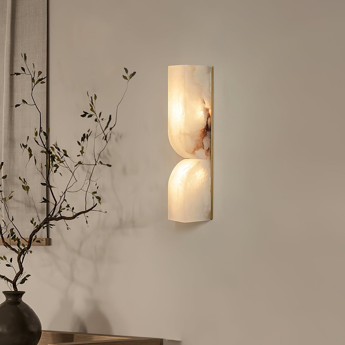 Alabaster Wall Sconce | Intricate Carved Design with LED Lighting 3