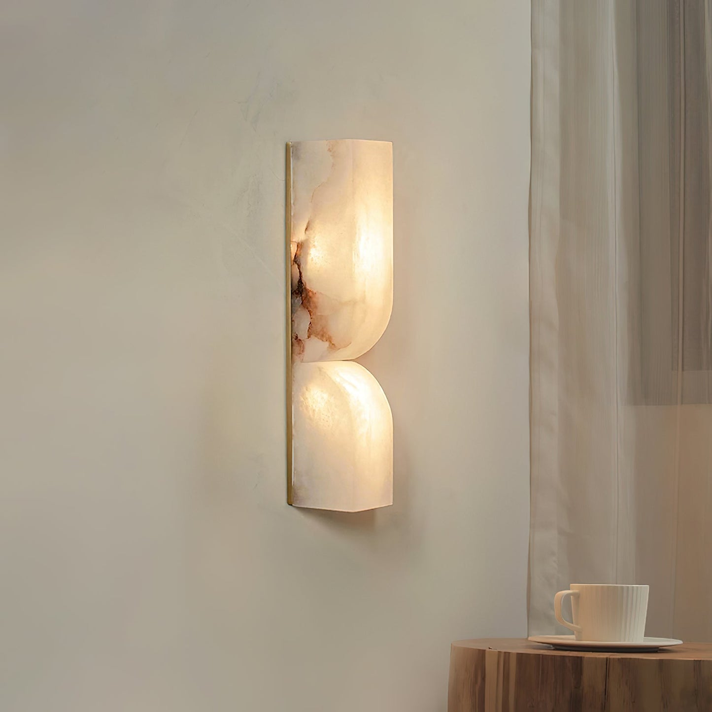 Alabaster Wall Sconce | Intricate Carved Design with LED Lighting 4