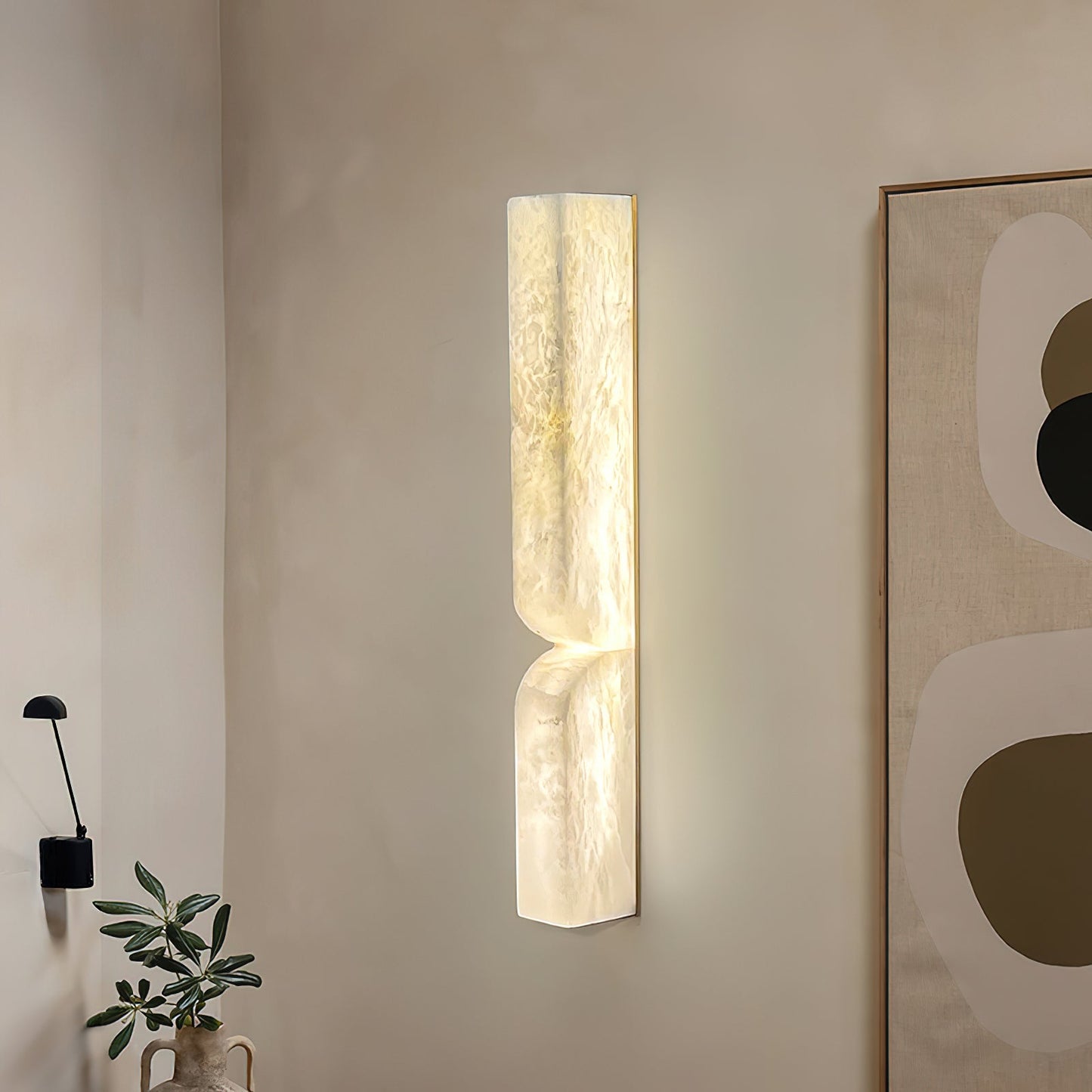 Alabaster Wall Sconce | Intricate Carved Design with LED Lighting 5