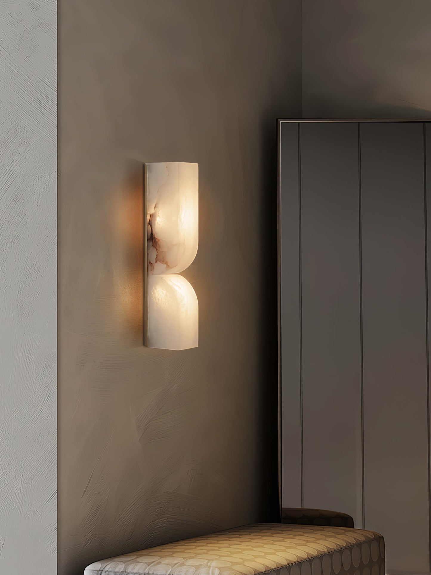 Alabaster Wall Sconce | Intricate Carved Design with LED Lighting 7