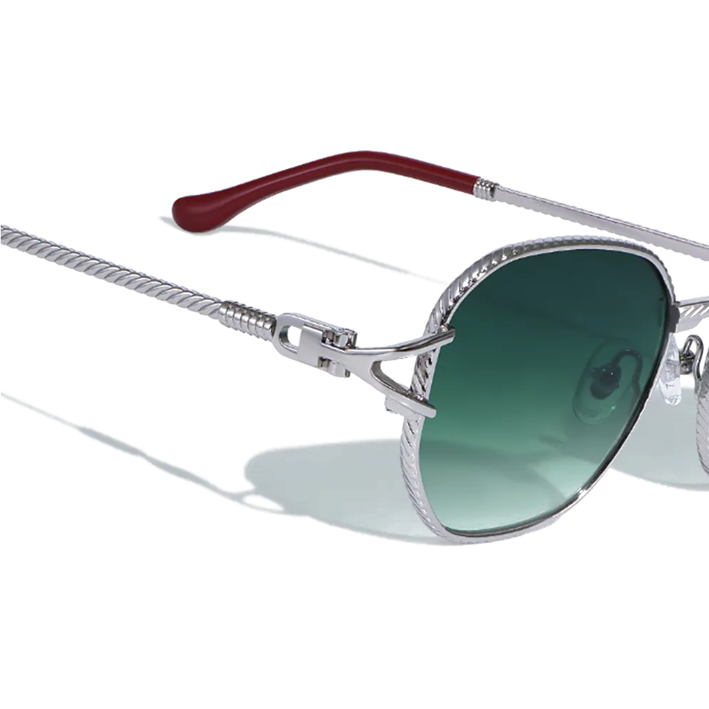 Lunettes de soleil Sarcelle en métal côtelé