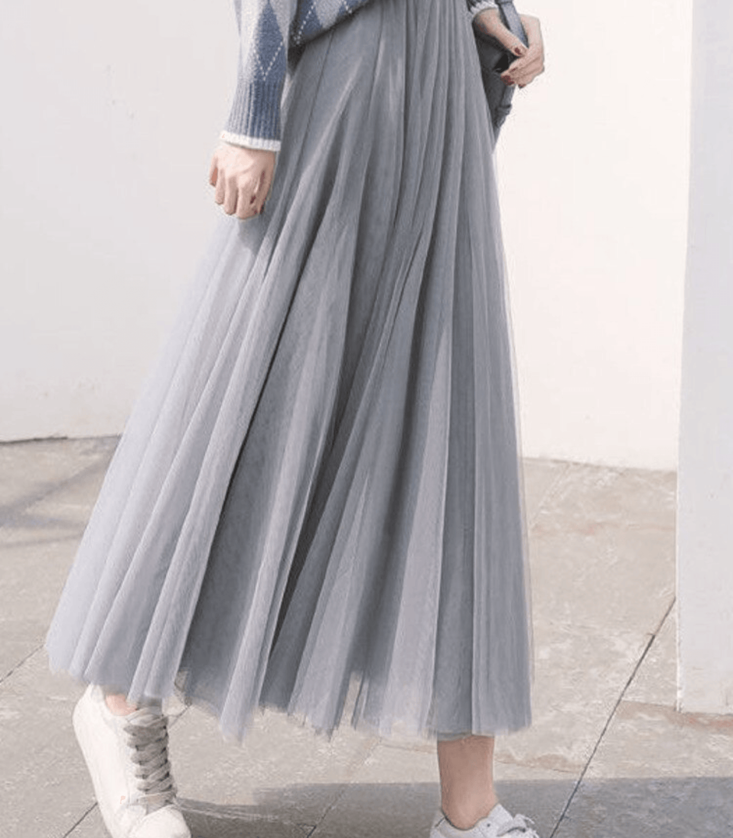 Ankle Length Women's Tulle Skirt | Layered Mesh for Elegant Flow 3
