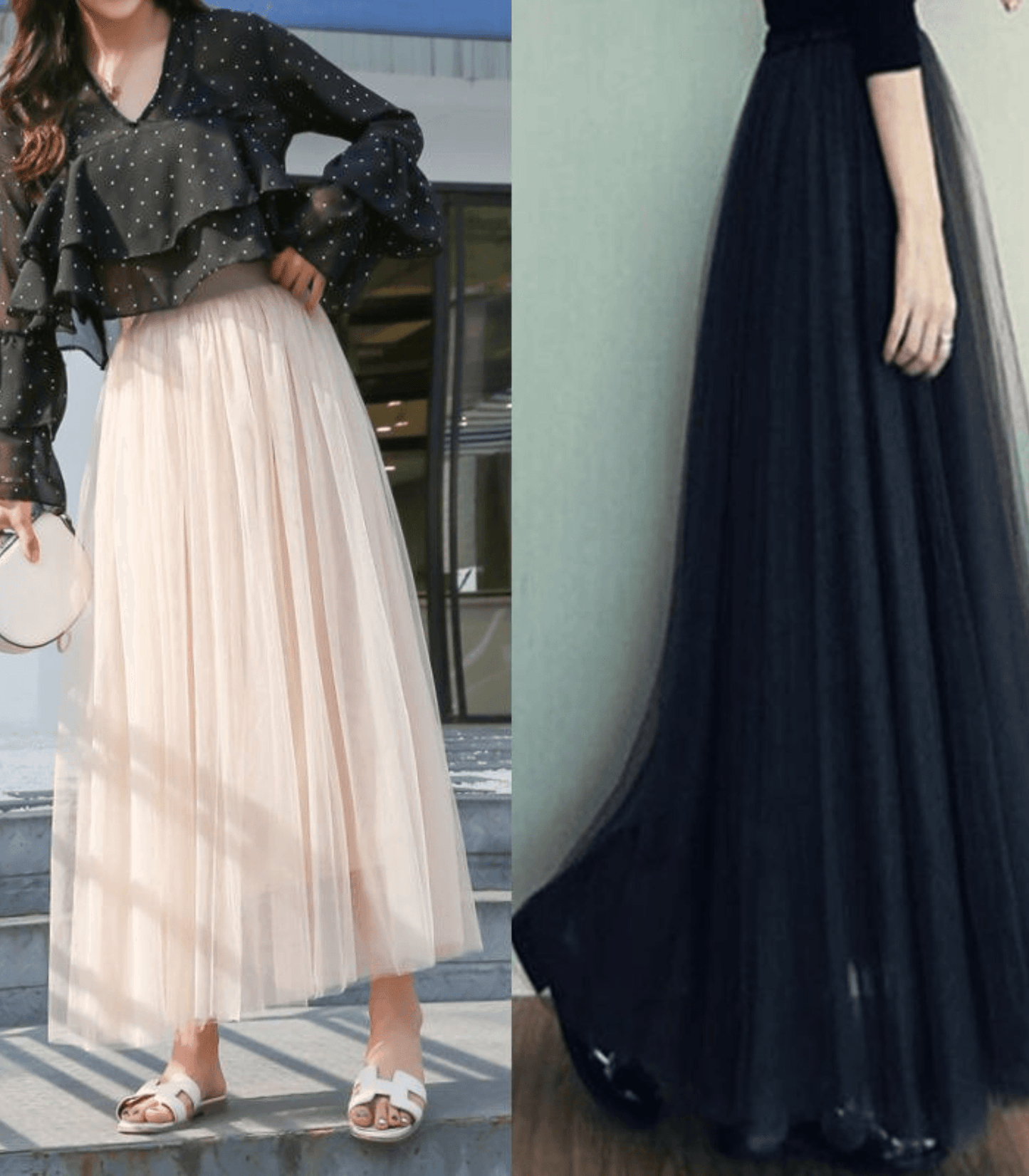 Ankle Length Women's Tulle Skirt | Layered Mesh for Elegant Flow 4