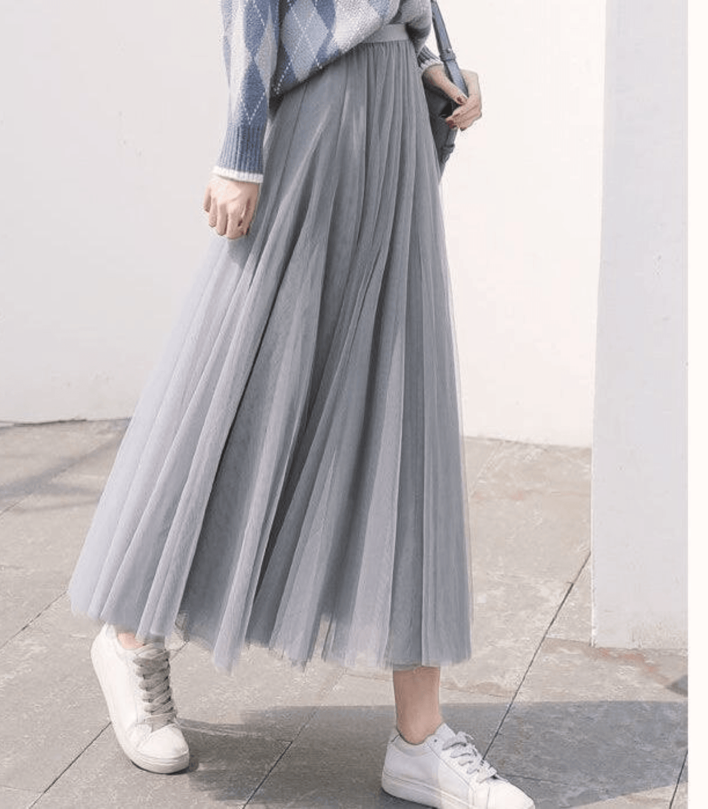 Ankle Length Women's Tulle Skirt | Layered Mesh for Elegant Flow 6