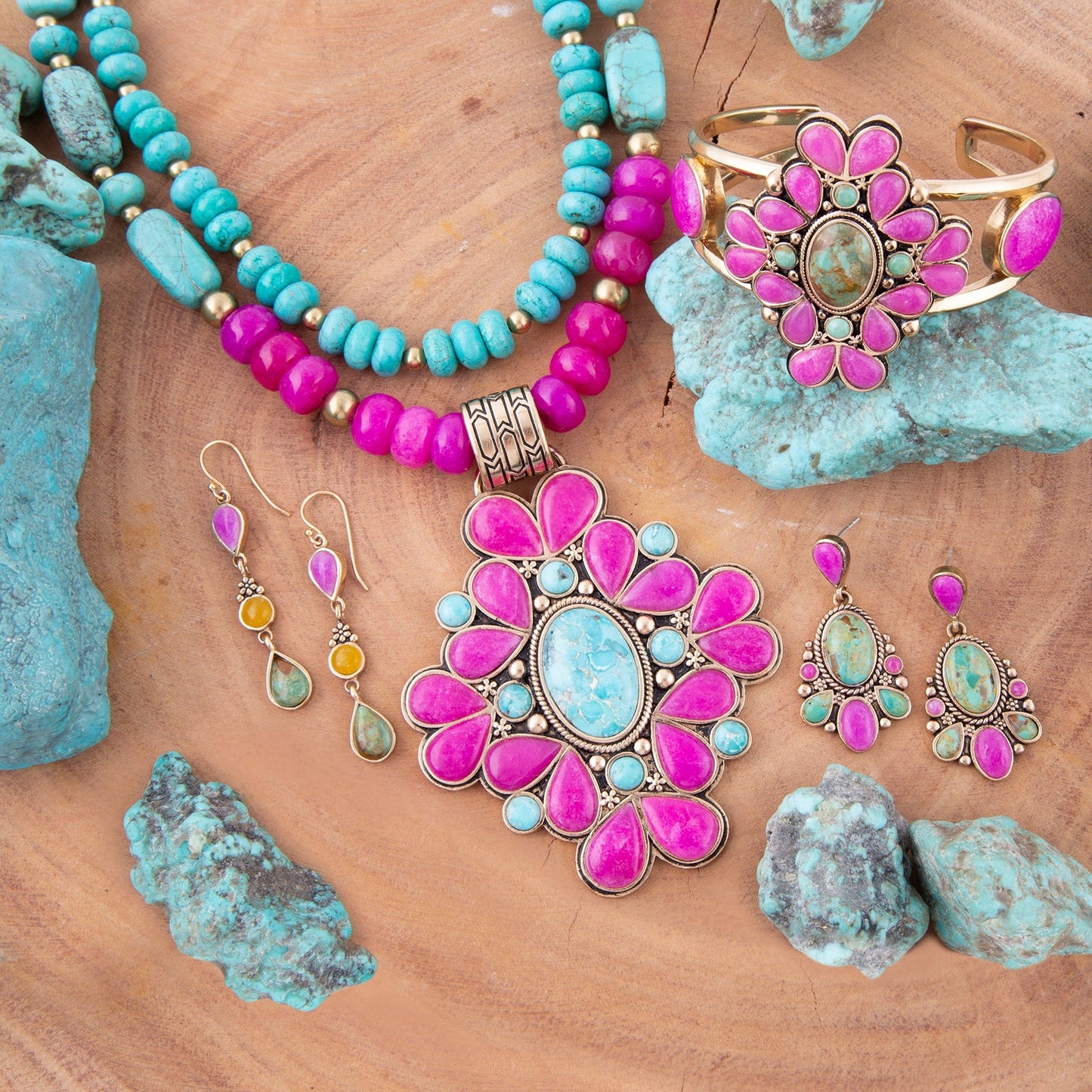 Barcelona roze agaat kruis gouden hanger ketting