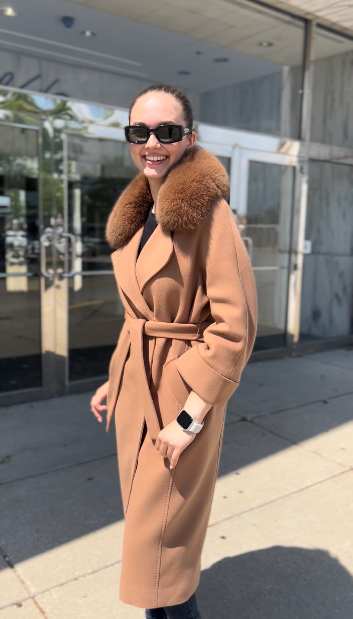 Manteau en laine cachemire sur mesure véritable Polar Fox