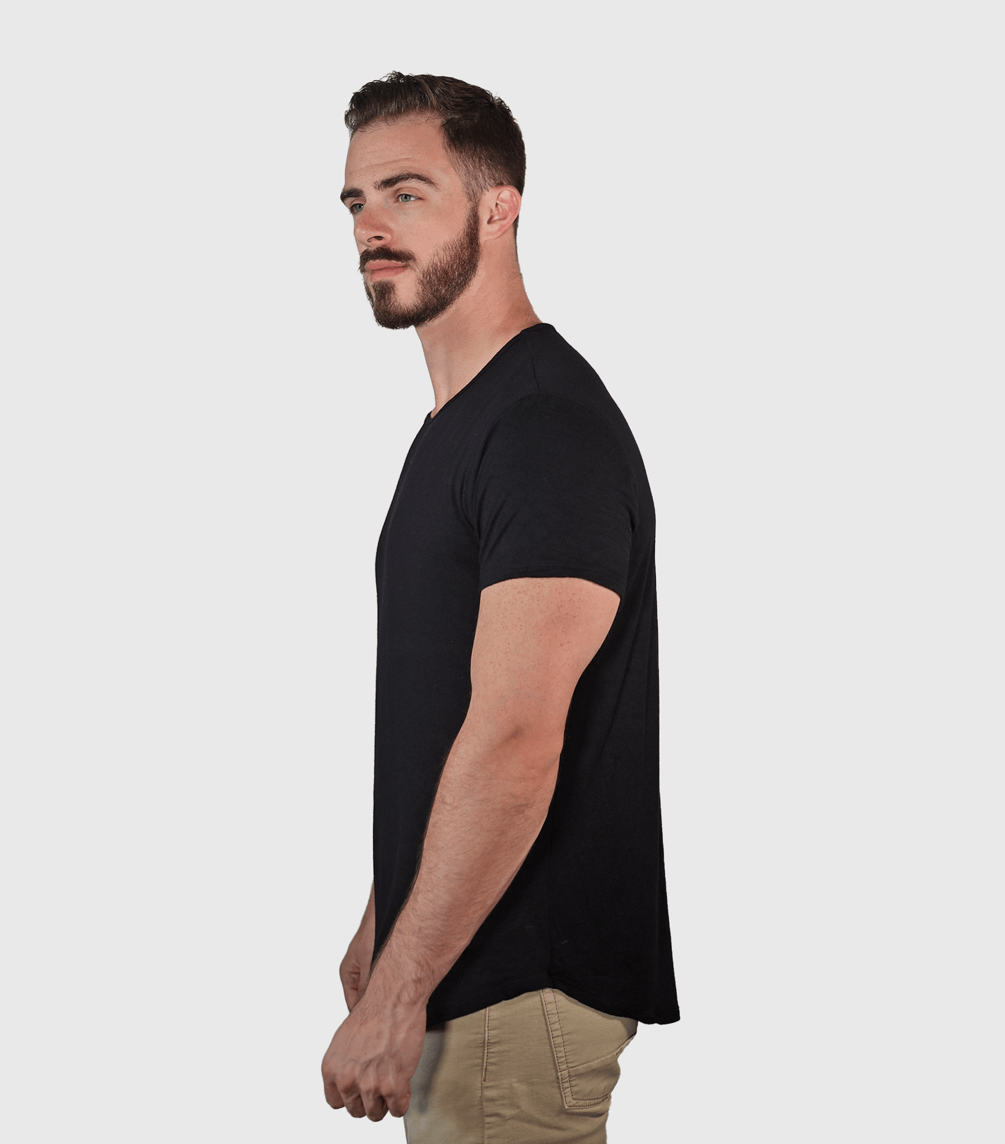 Bamboo Swift T-shirt met gebogen zoom - Heather Grey