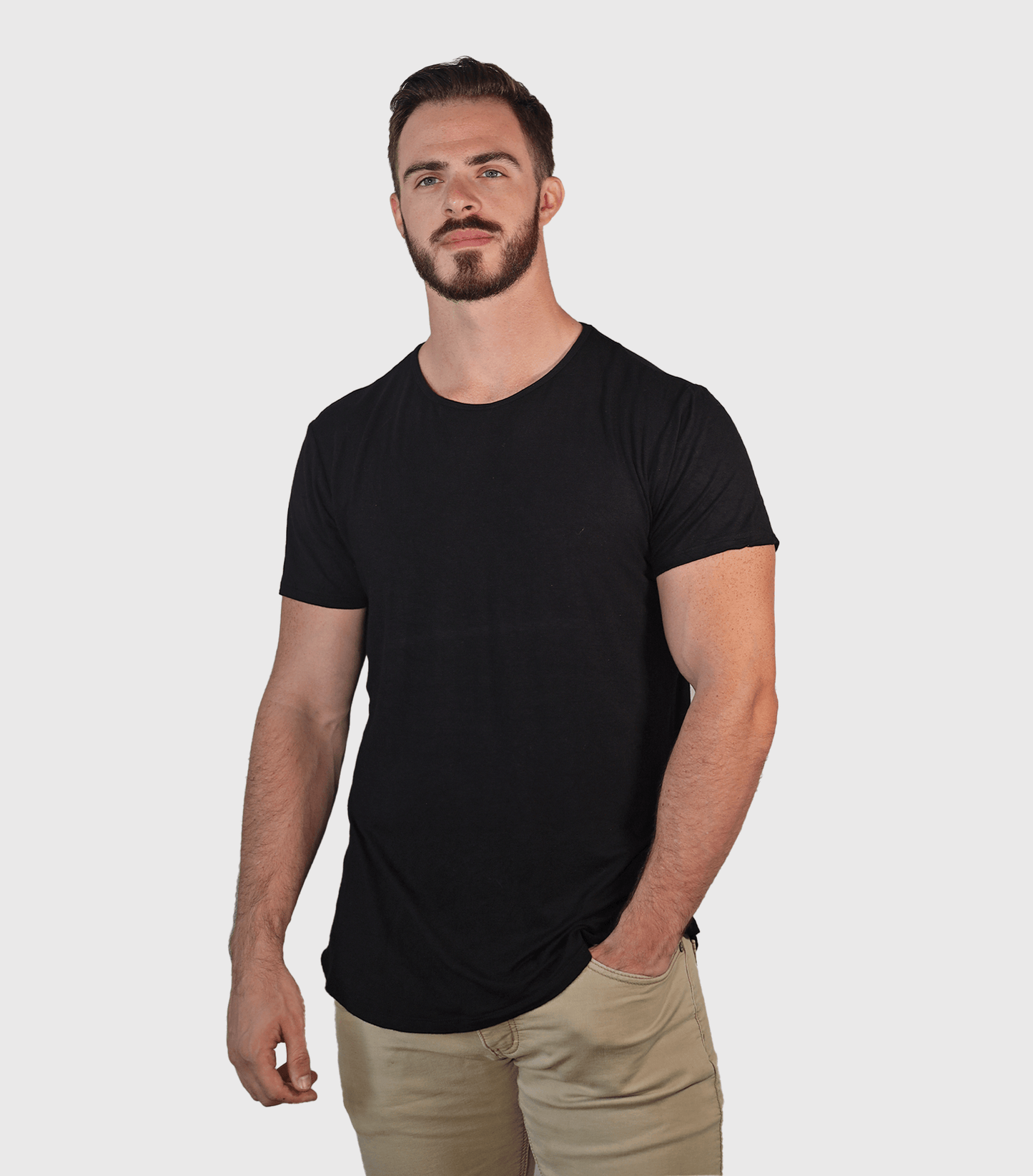 Bamboo Swift T-shirt met gebogen zoom - Heather Grey