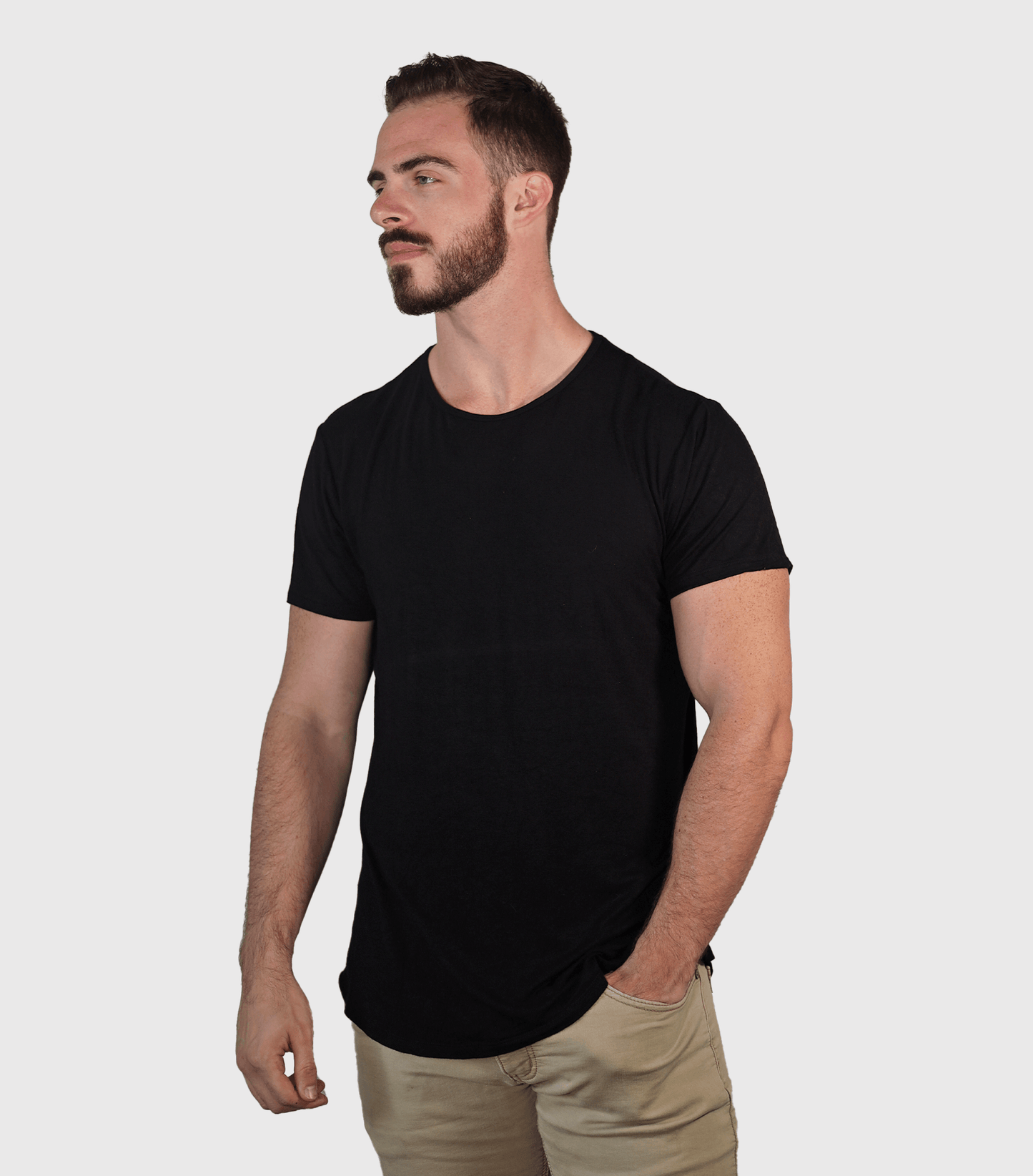 Bamboo Swift T-shirt met gebogen zoom - Heather Grey