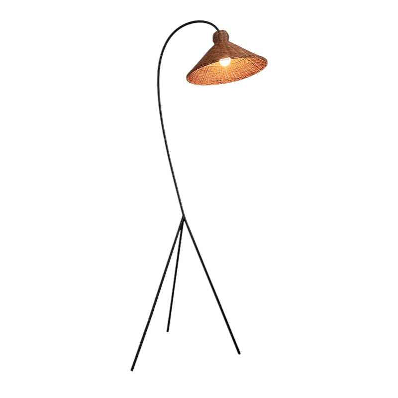 Bamboo Floor Lamp | Elegant Design with Sculptural Iron Base 4