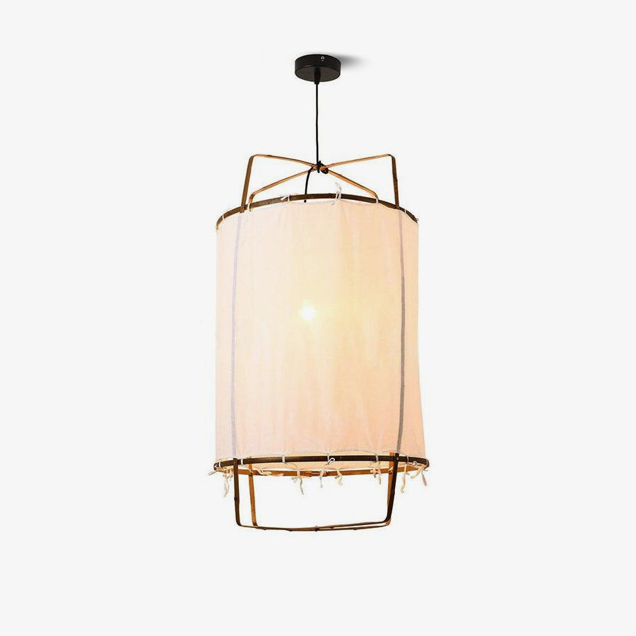 Bamboo Pendant Light | Unique Cotton Shade for Stylish Illumination 1