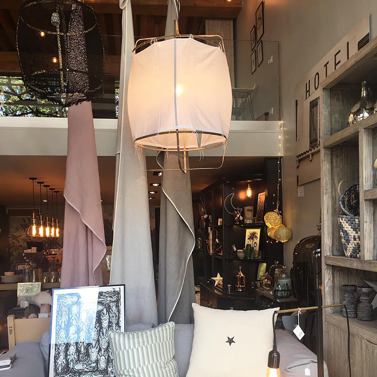 Bamboo Pendant Light | Unique Cotton Shade for Stylish Illumination 8