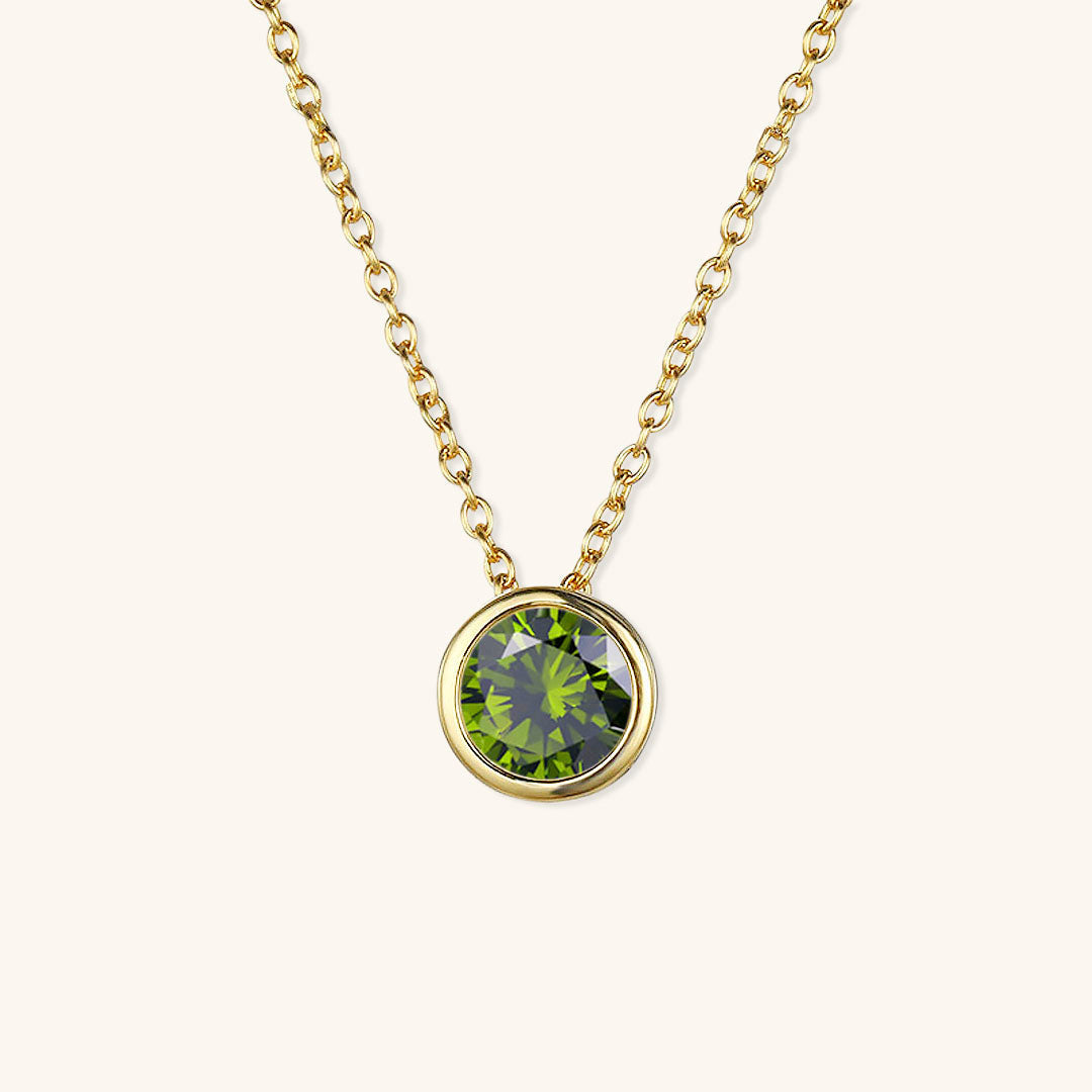 Birthstone Necklace | Personalized Gold Pendant with Gemstone 24